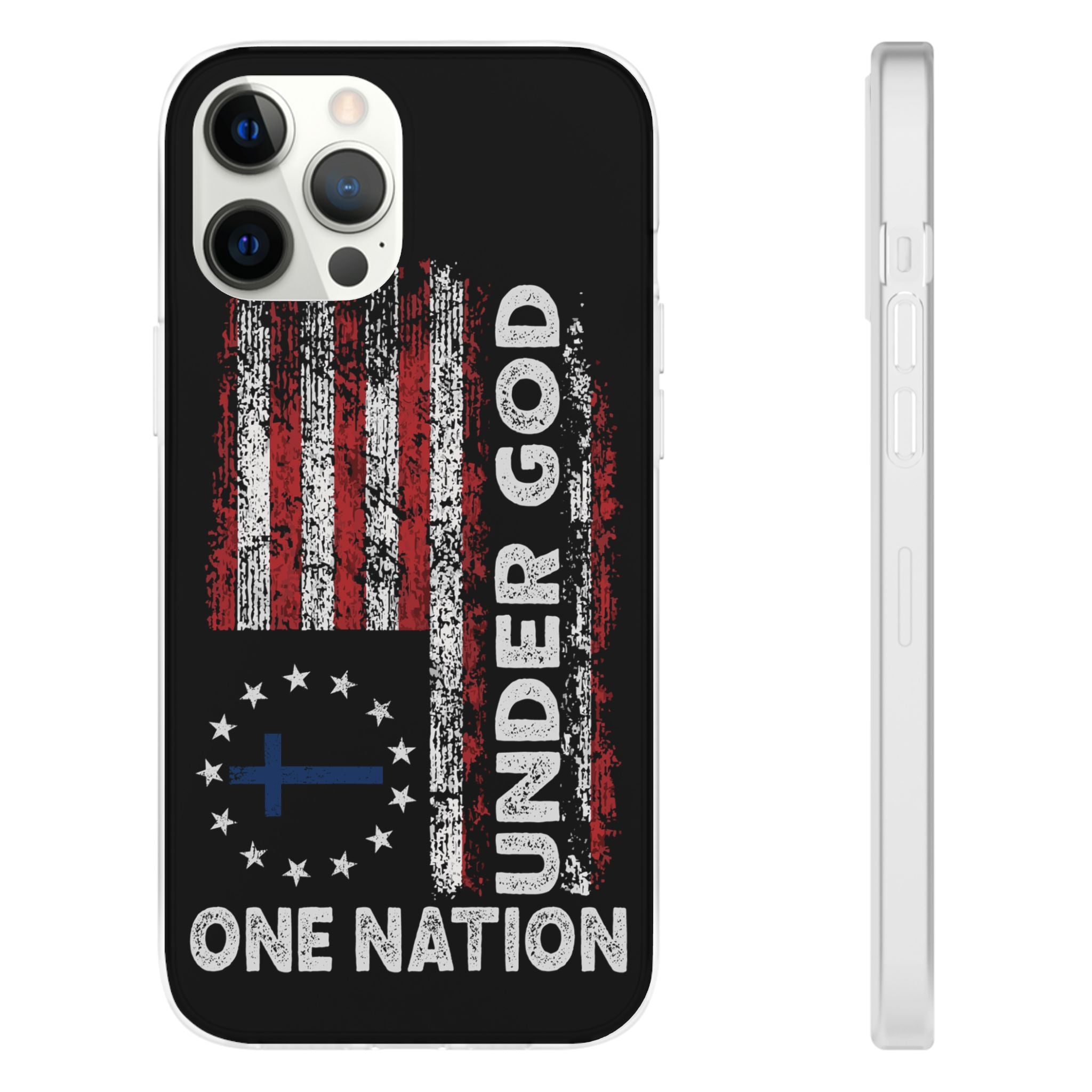 One Nation Under God American Flag - Flexi Case Apple iPhone Case