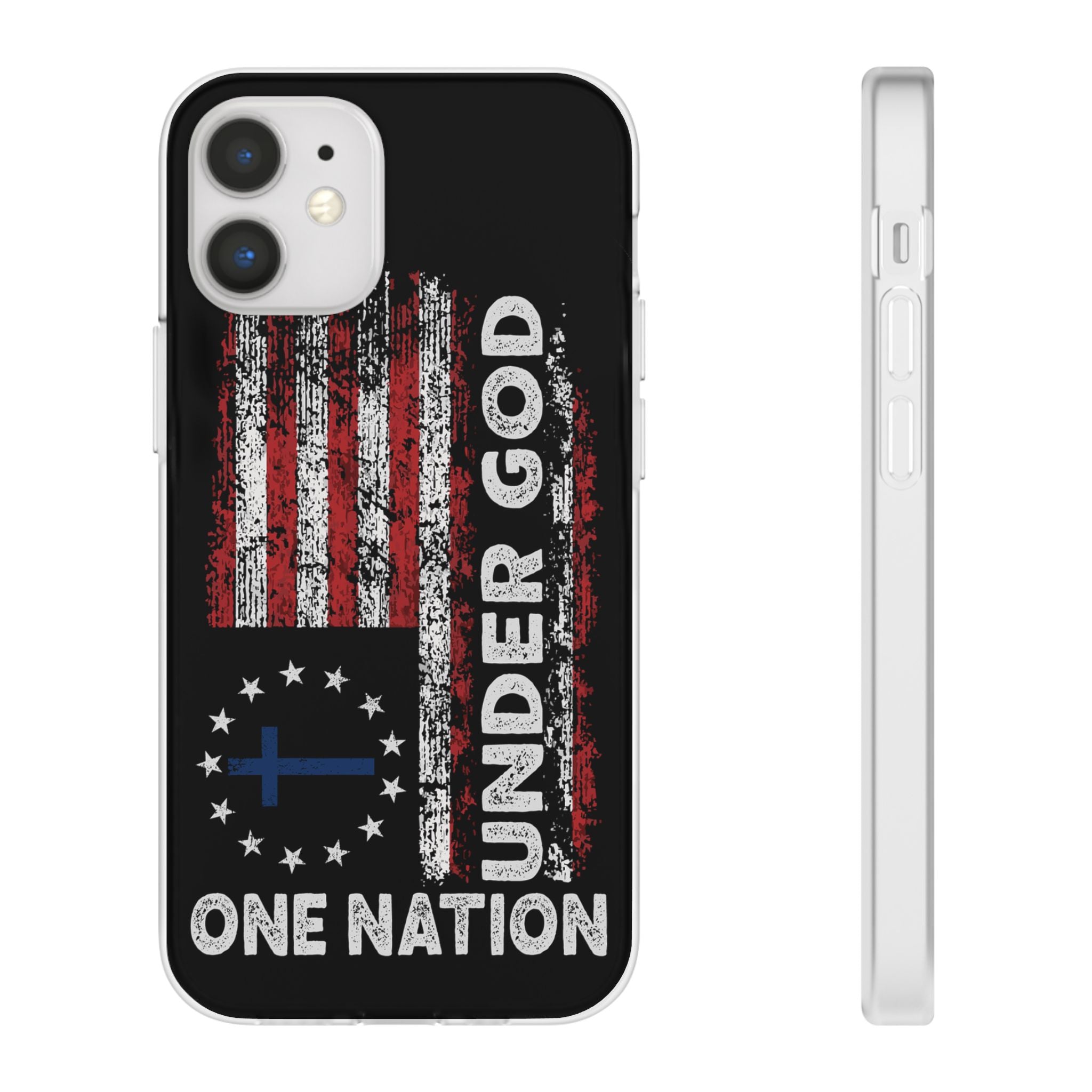 One Nation Under God American Flag - Flexi Case Apple iPhone Case