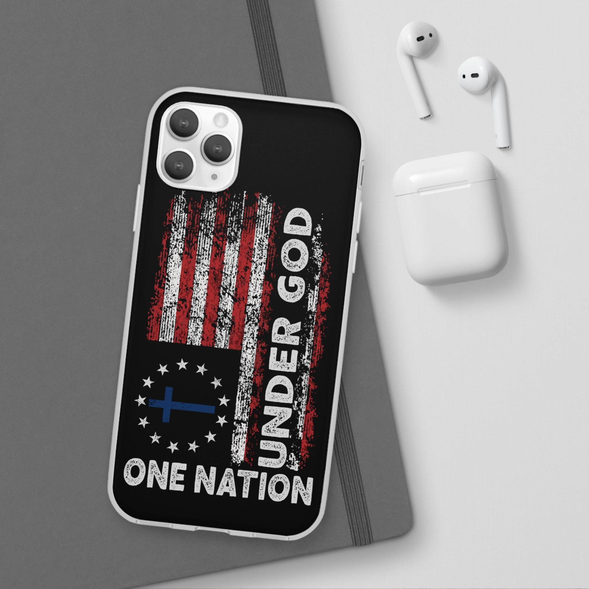One Nation Under God American Flag - Flexi Case Apple iPhone Case