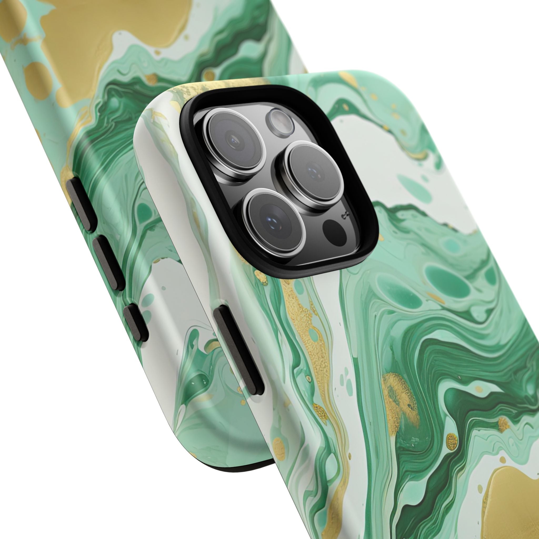 Emerald Gold Marble - Tough Guard Apple iPhone Case