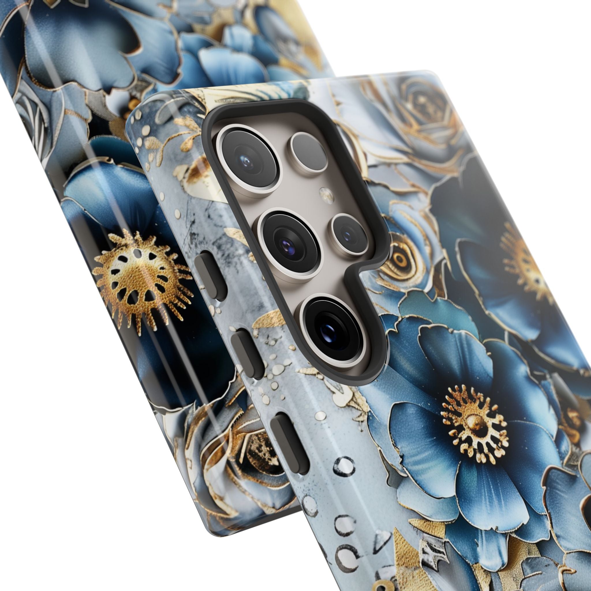 Blue Blooming Flowers - Tough Guard Samsung Galaxy Case