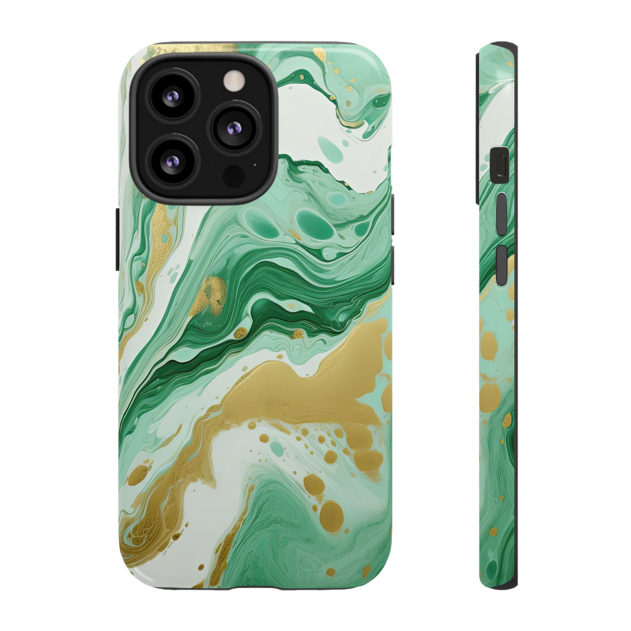Emerald Gold Marble - Tough Guard Apple iPhone Case