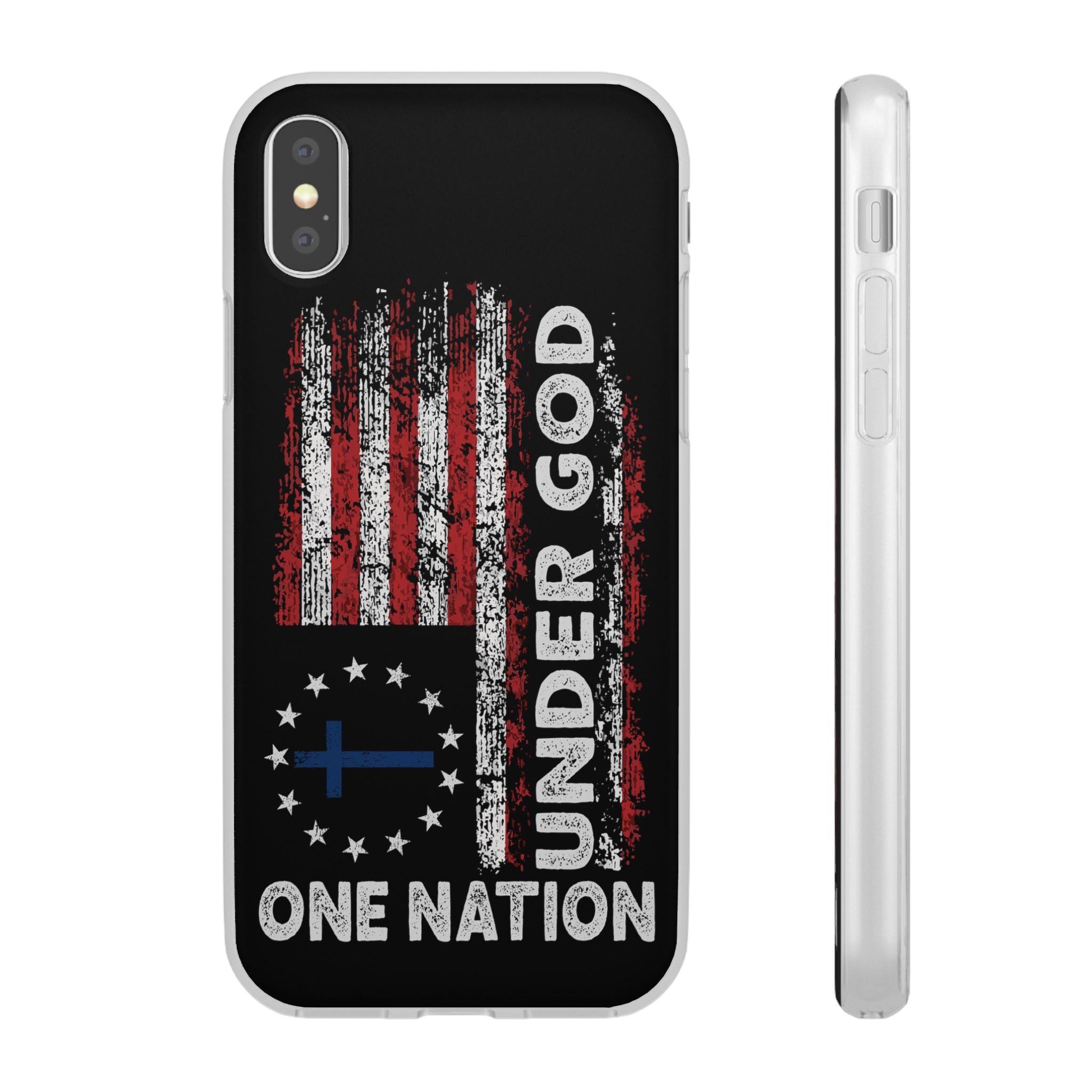 One Nation Under God American Flag - Flexi Case Apple iPhone Case