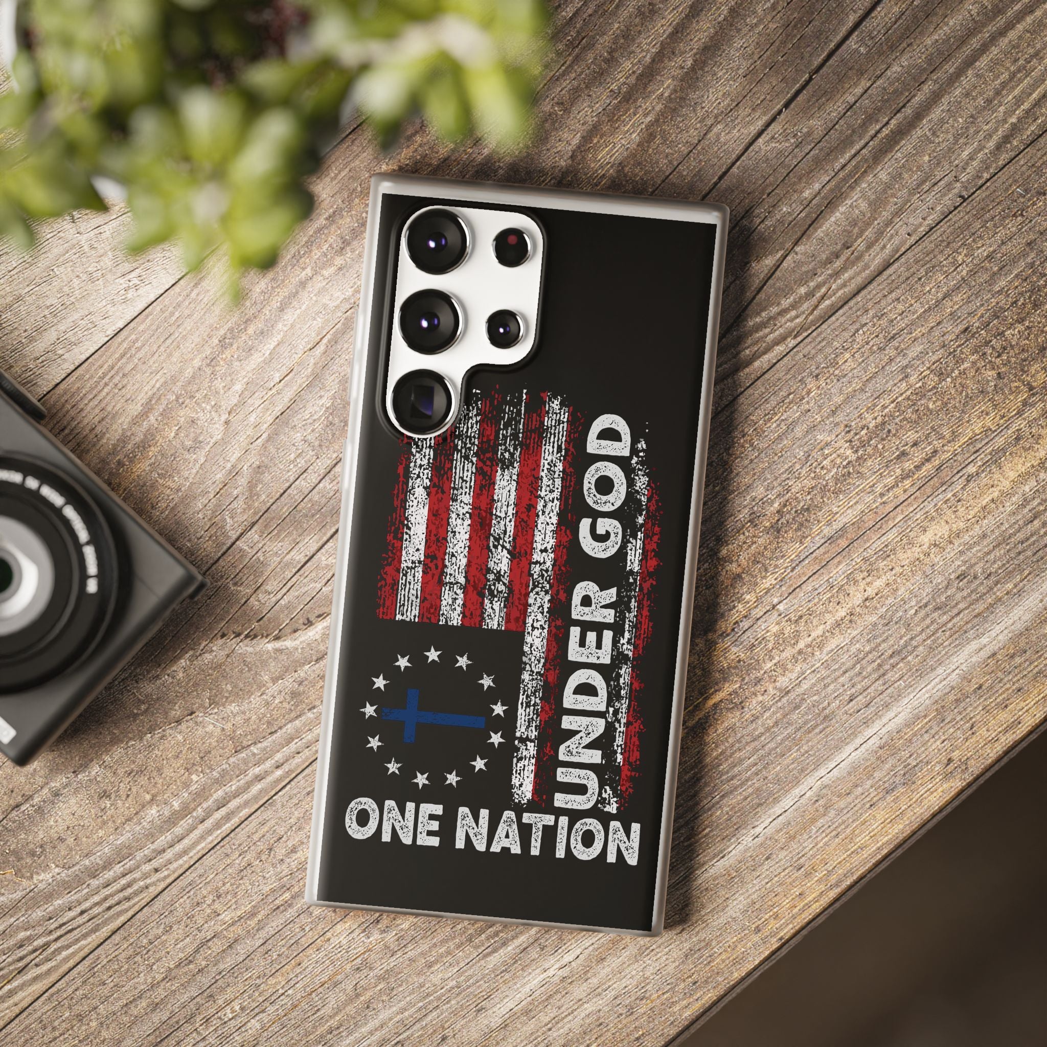 One Nation Under God American Flag - Flexi Case Samsung Galaxy Case