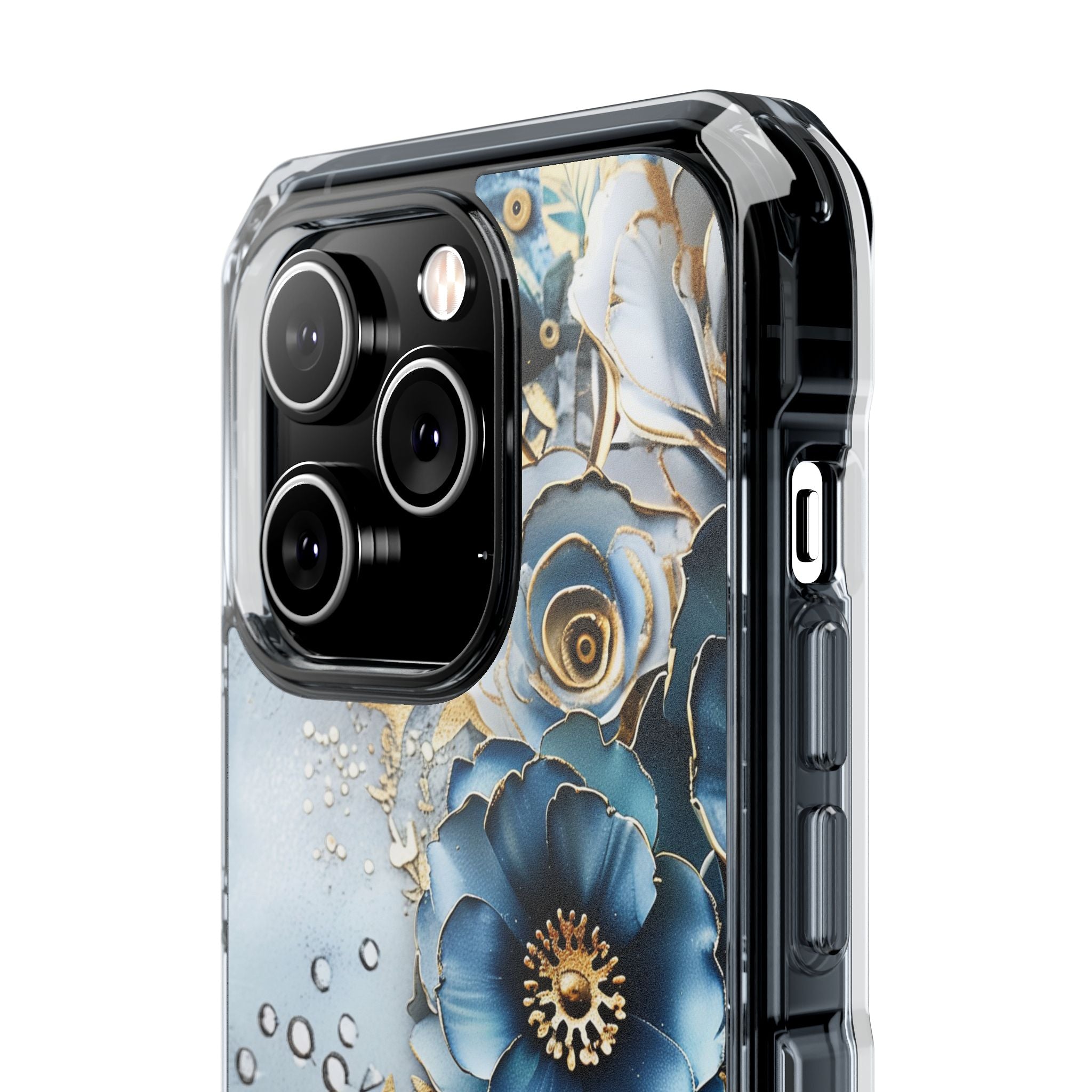 Blooming Blue Floral Bouquet - Magnetic Crystal Guard Apple iPhone Case
