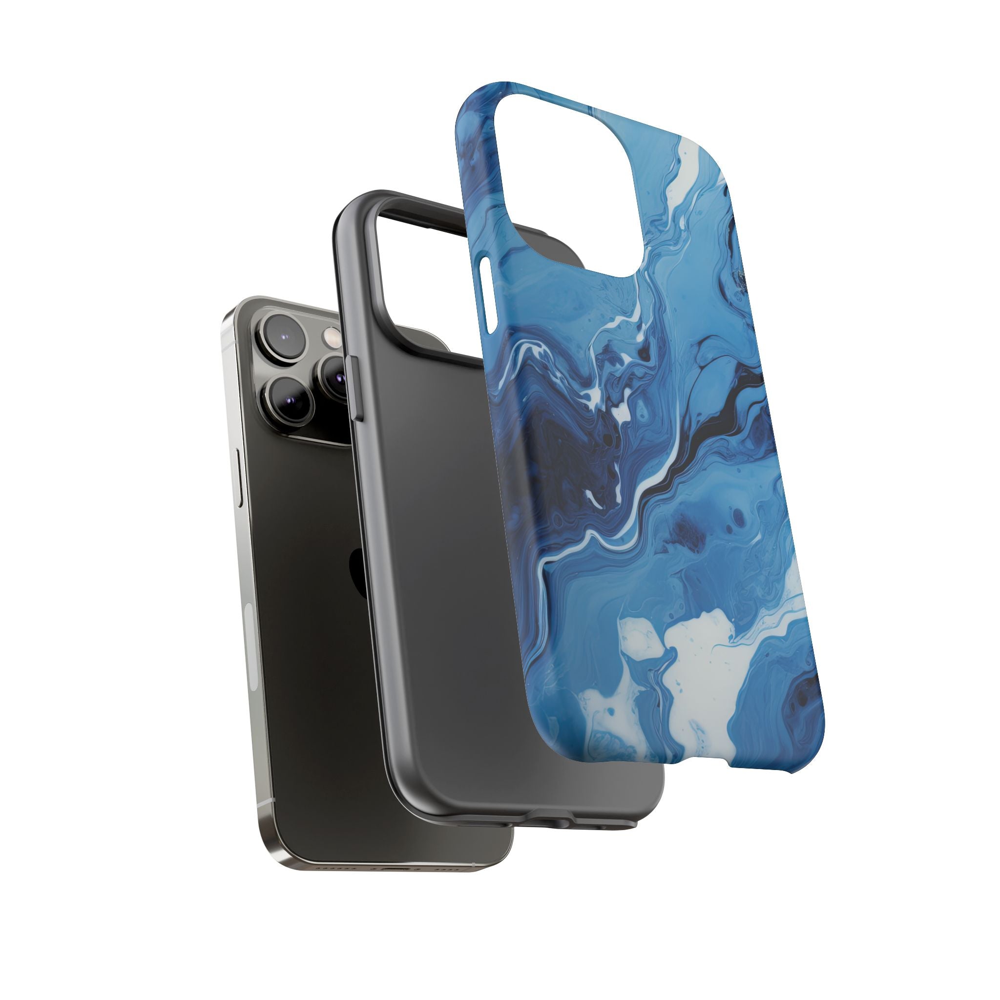 Blue Ocean Wave Marble - Tough Guard Apple iPhone Case