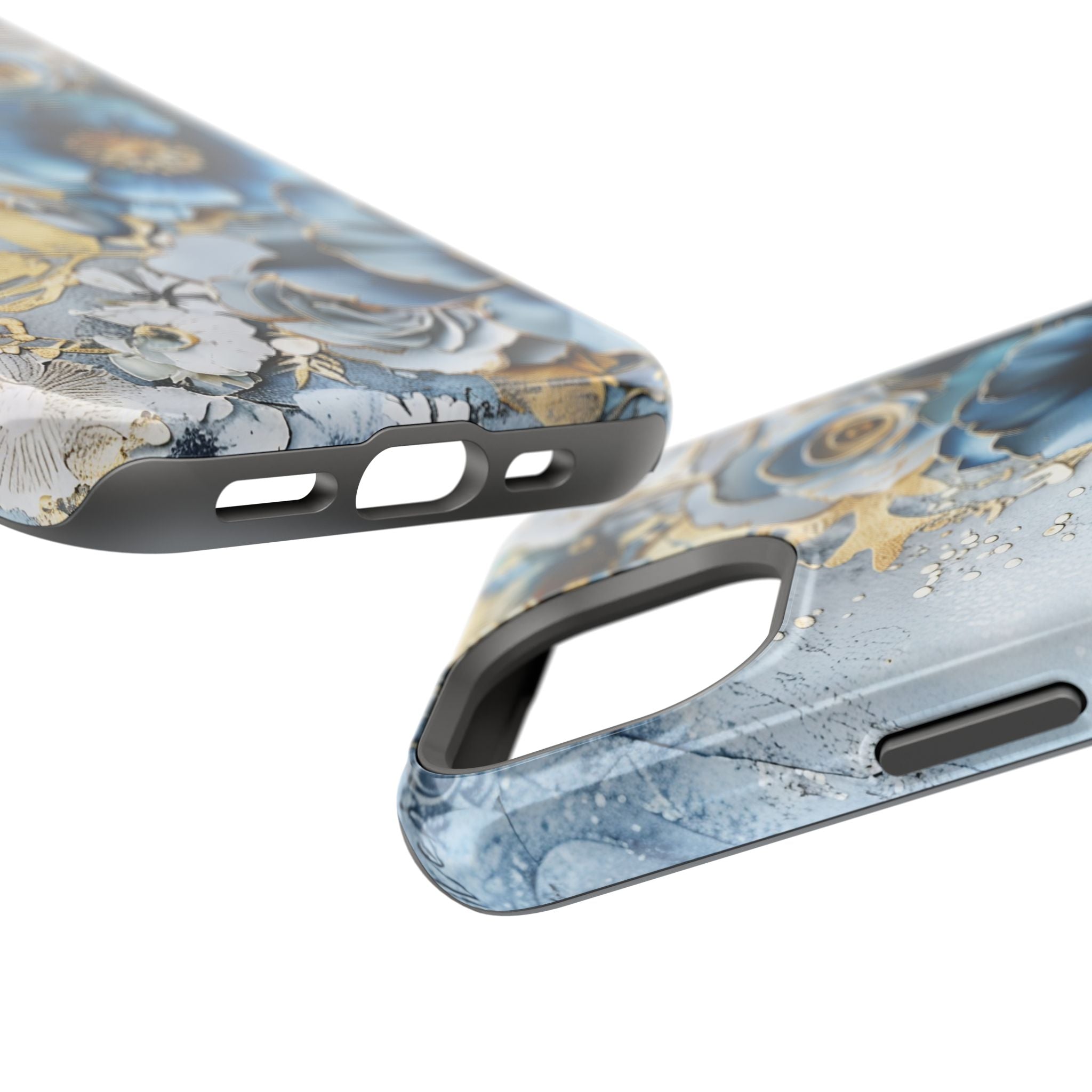 Blooming Blue Floral Bouquet - Magnetic Armor Tough Case Apple iPhone Case