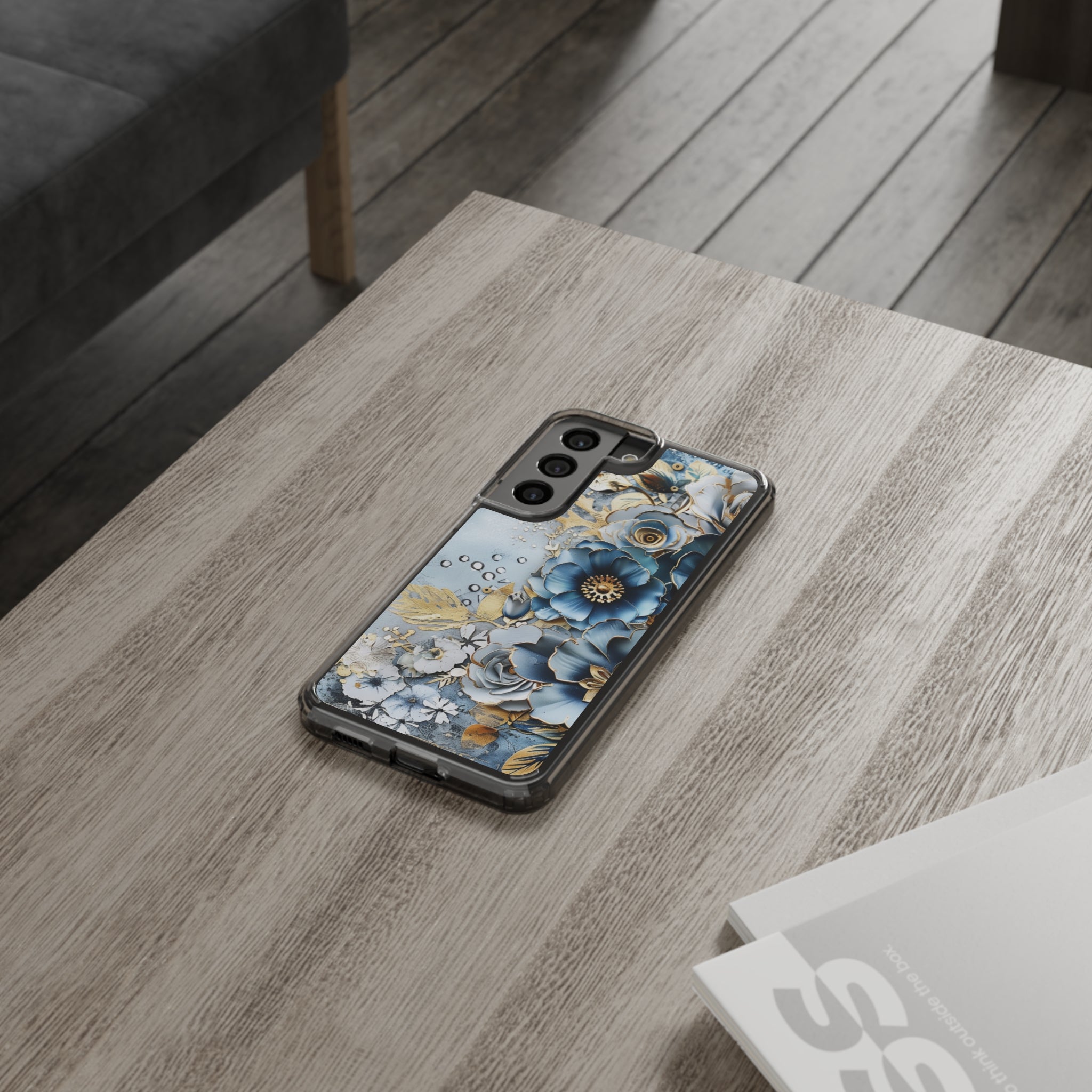 Blooming Blue Floral Bouquet - Crystal Guard Durable Samsung Galaxy Case