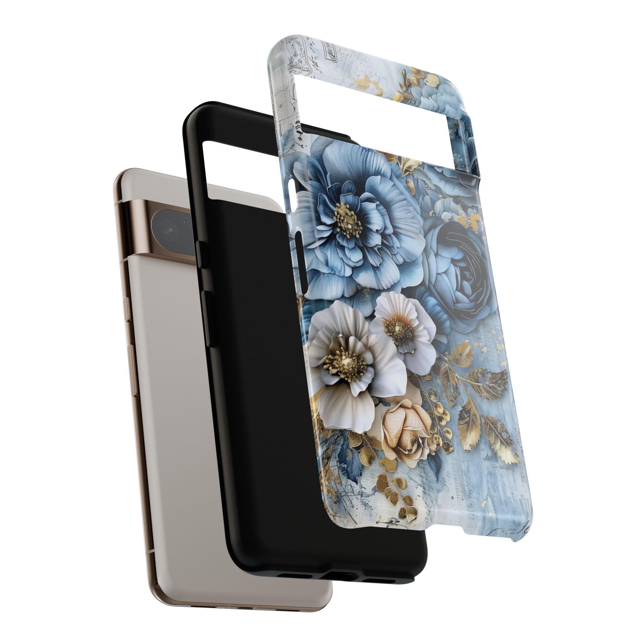 Blooming Blue Floral Bouquet - Tough Guard Google Pixel Case