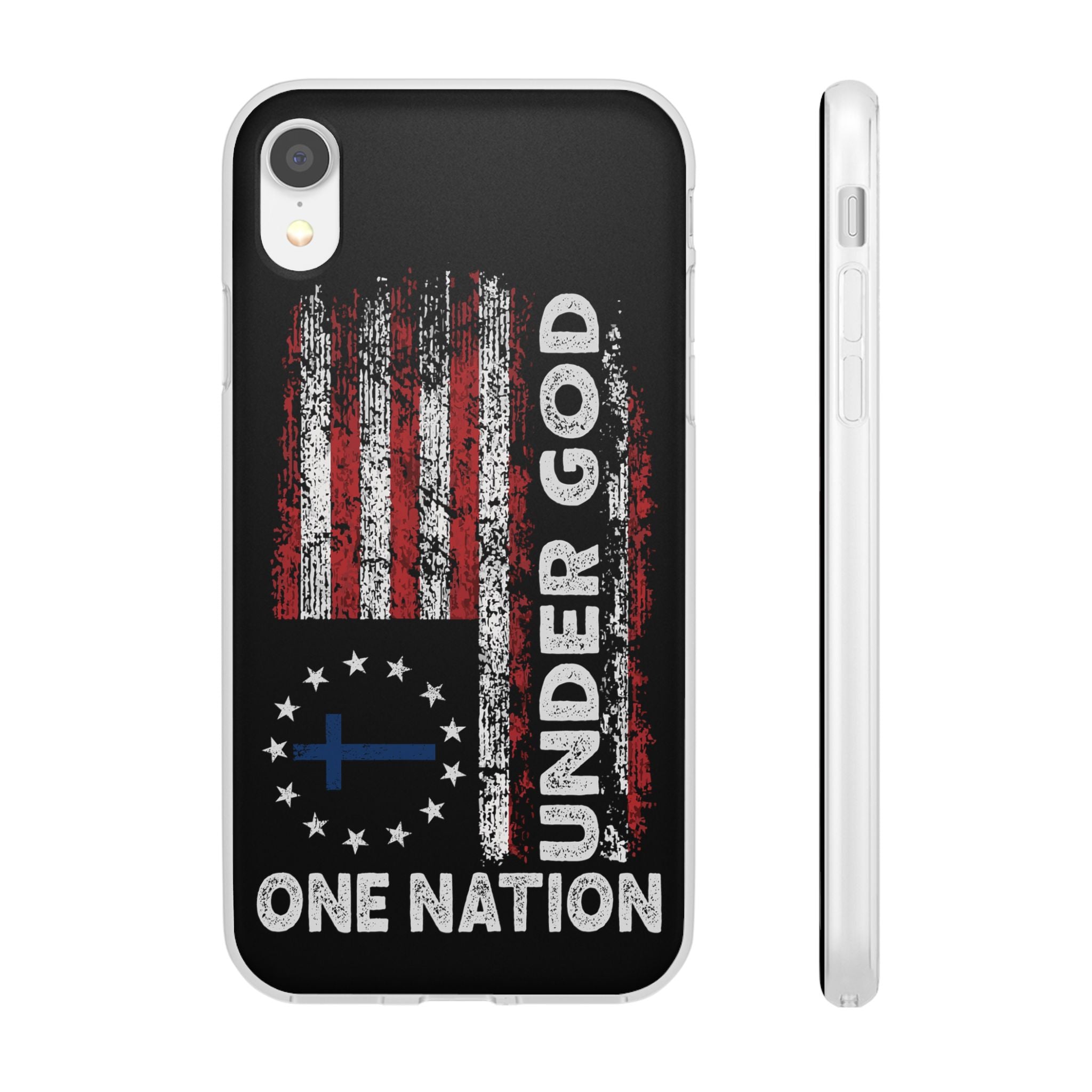 One Nation Under God American Flag - Flexi Case Apple iPhone Case