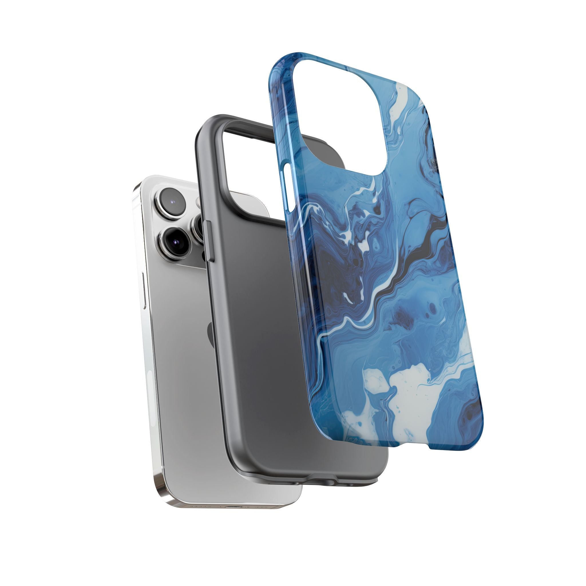 Blue Ocean Wave Marble - Tough Guard Apple iPhone Case
