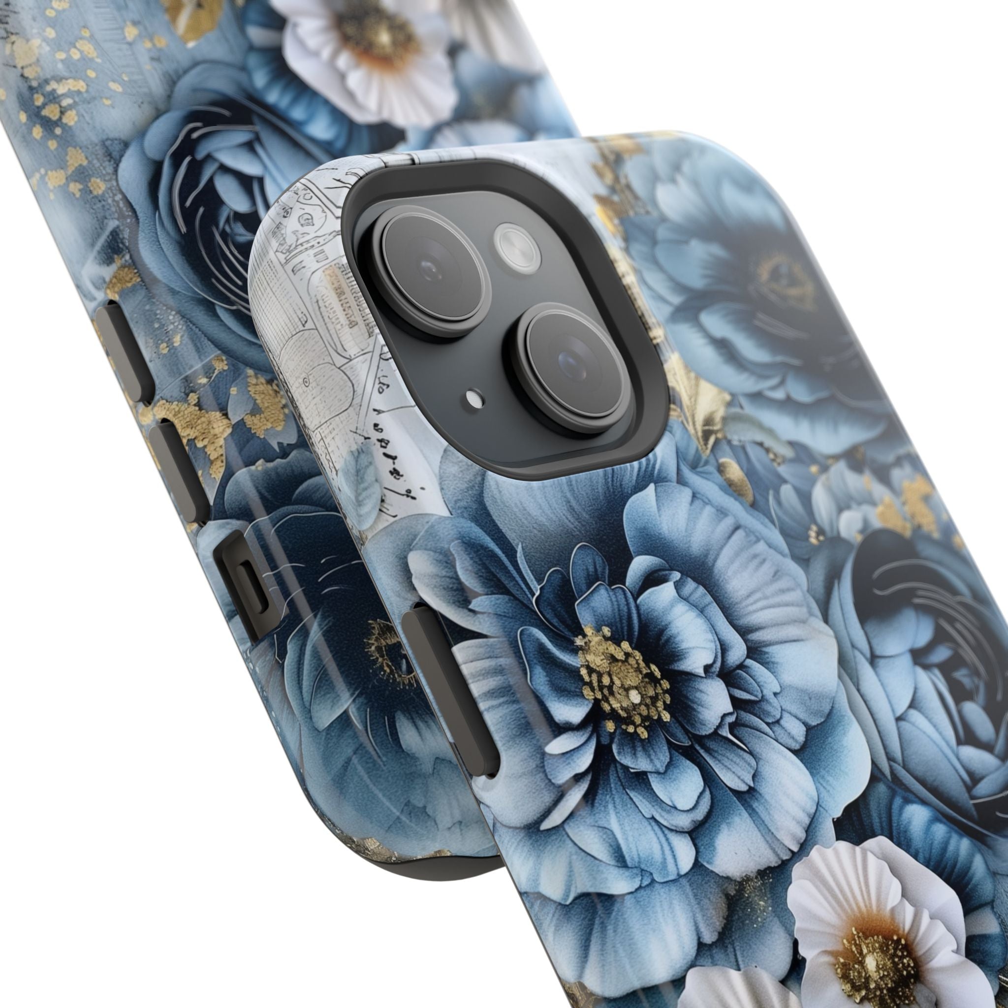 Blooming Blue Floral Bouquet - Magnetic Armor Tough Apple iPhone Case