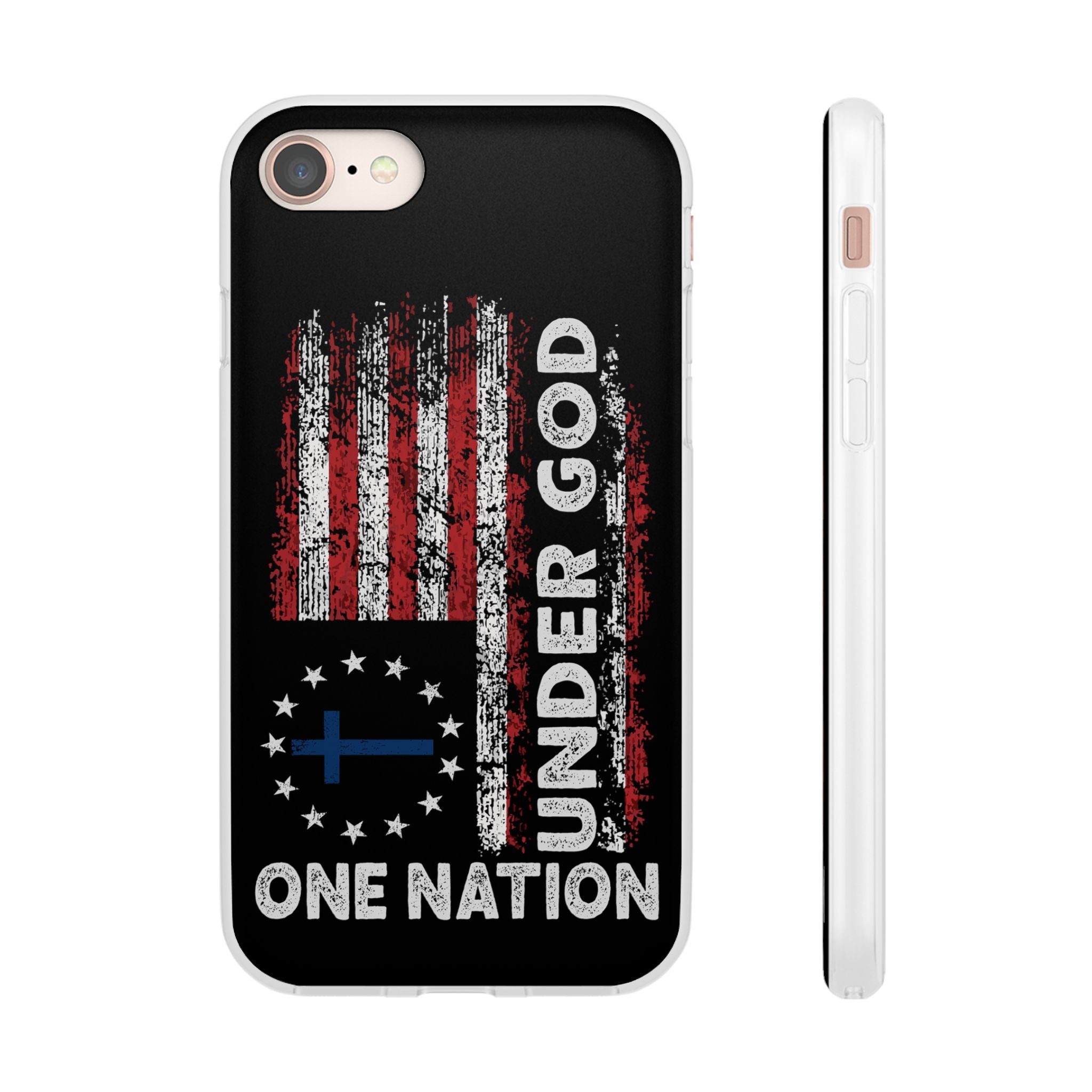 One Nation Under God American Flag - Flexi Case Apple iPhone Case
