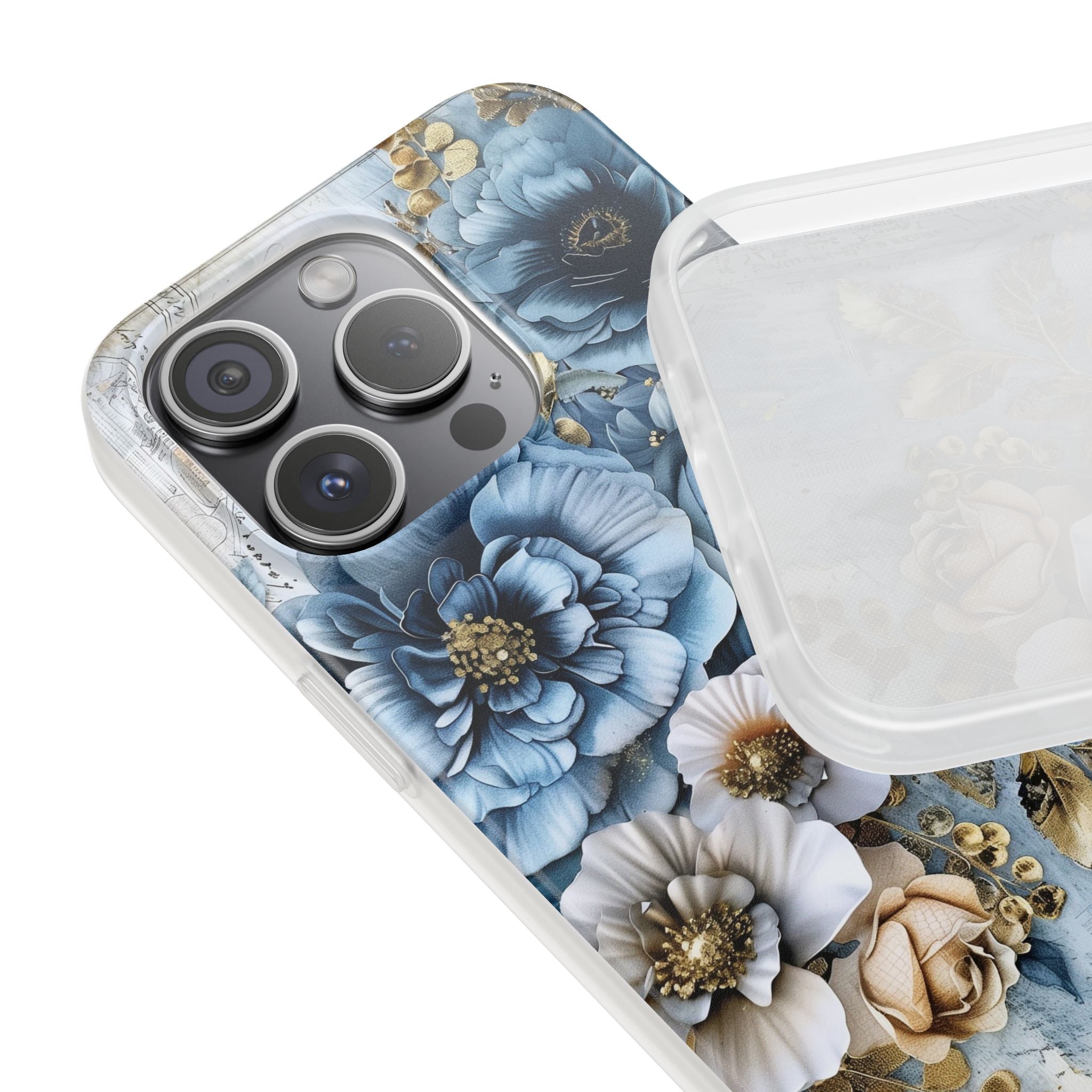 Blooming Blue Floral Bouquet Flexi Case - Apple iPhone Case