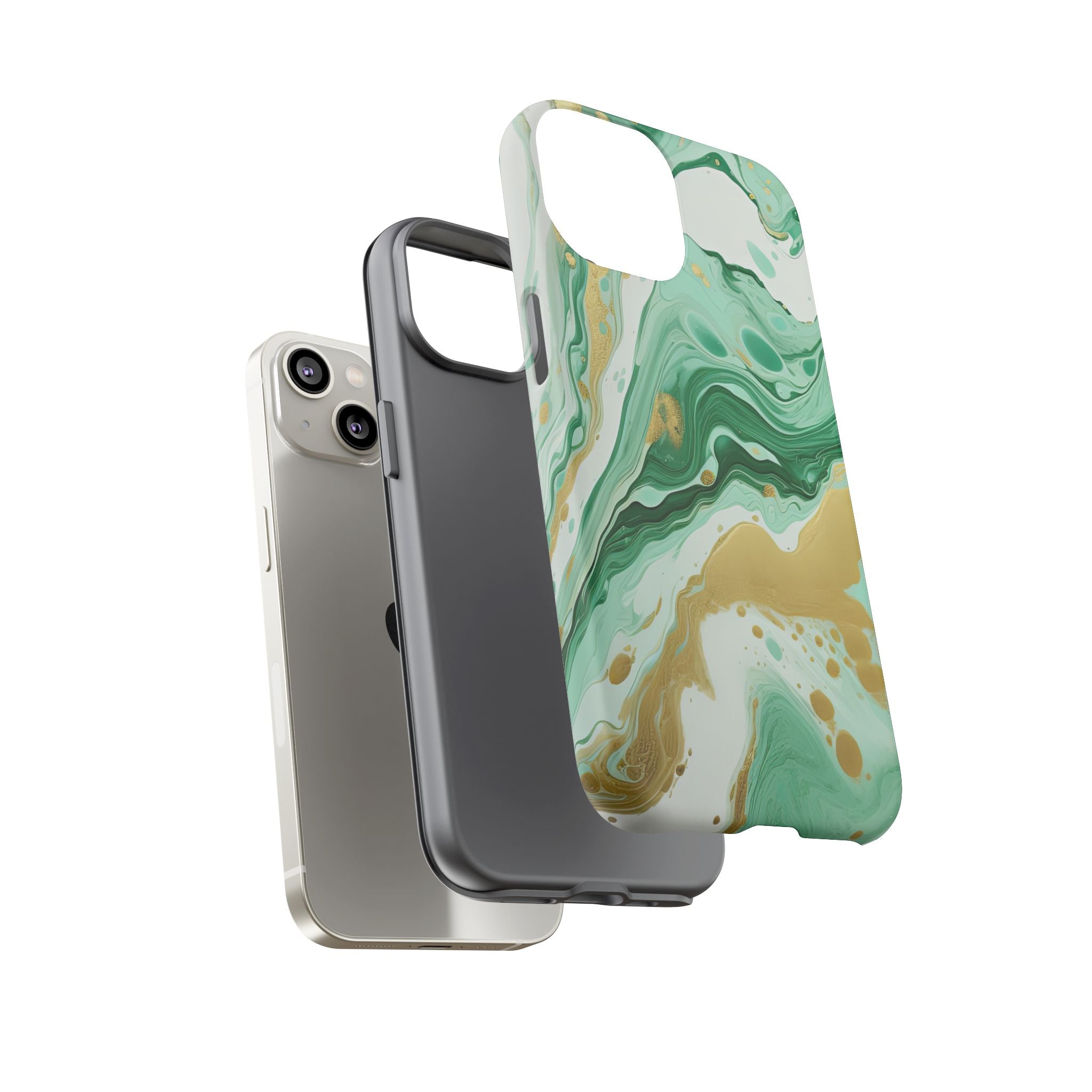 Emerald Gold Marble - Tough Guard Apple iPhone Case