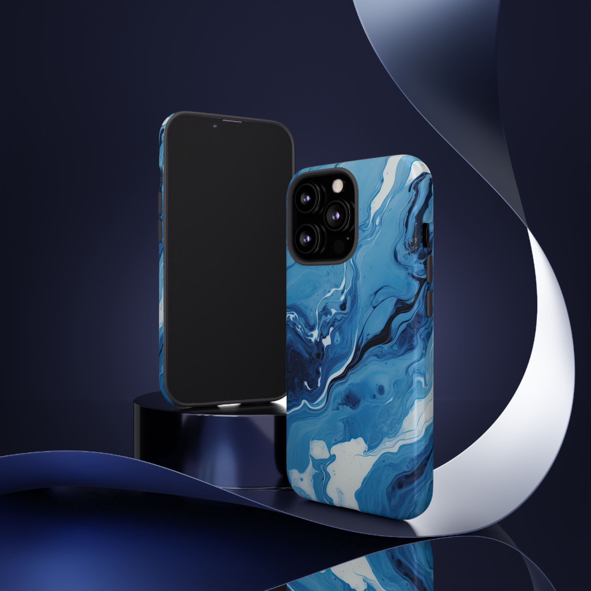 Blue Ocean Wave Marble - Tough Guard Apple iPhone Case