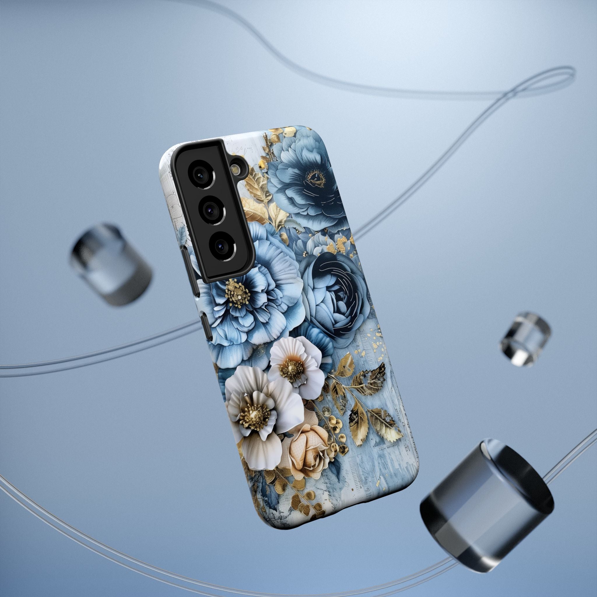 Blooming Blue Floral Bouquet - Impact Guard Apple iPhone Case