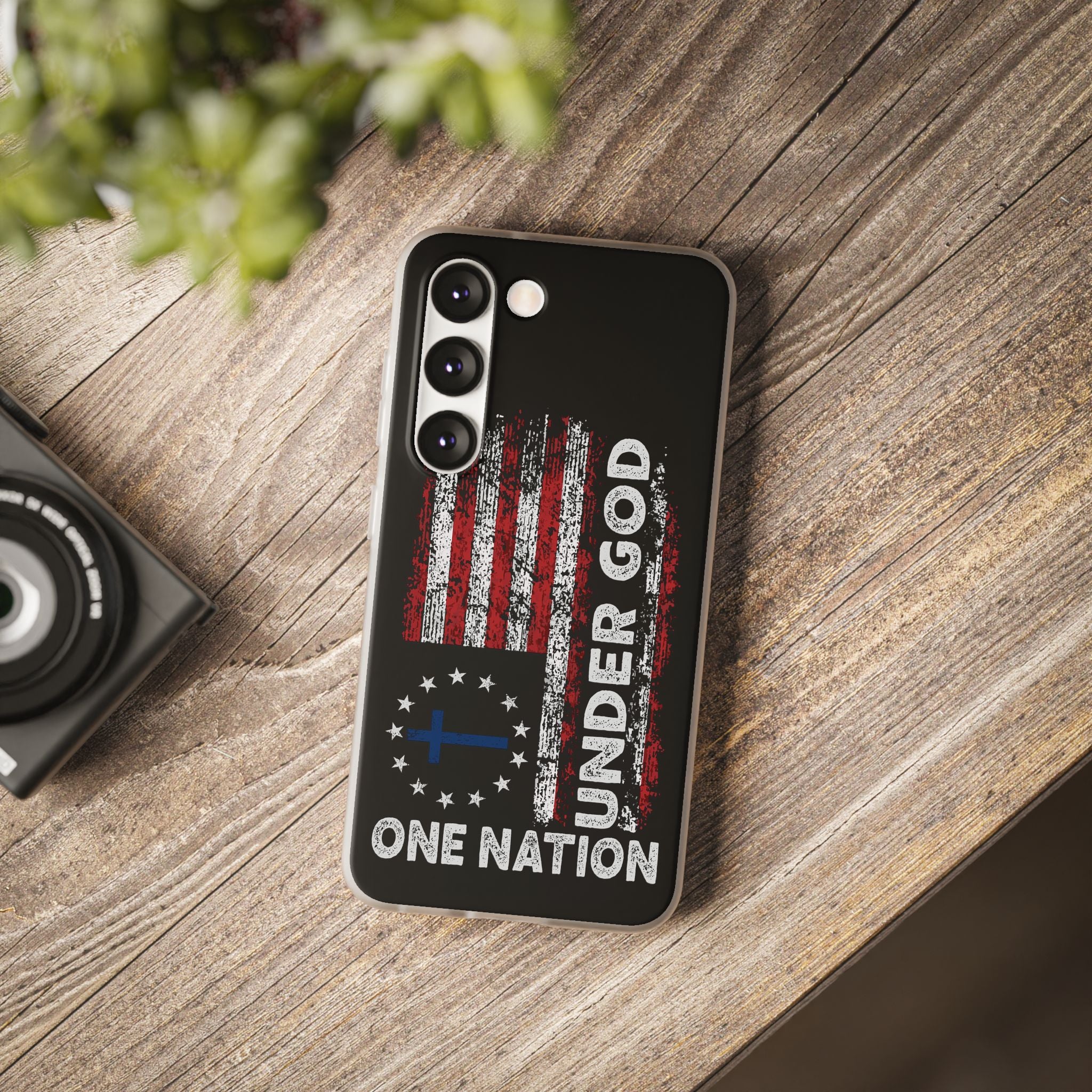 One Nation Under God American Flag - Flexi Case Samsung Galaxy Case
