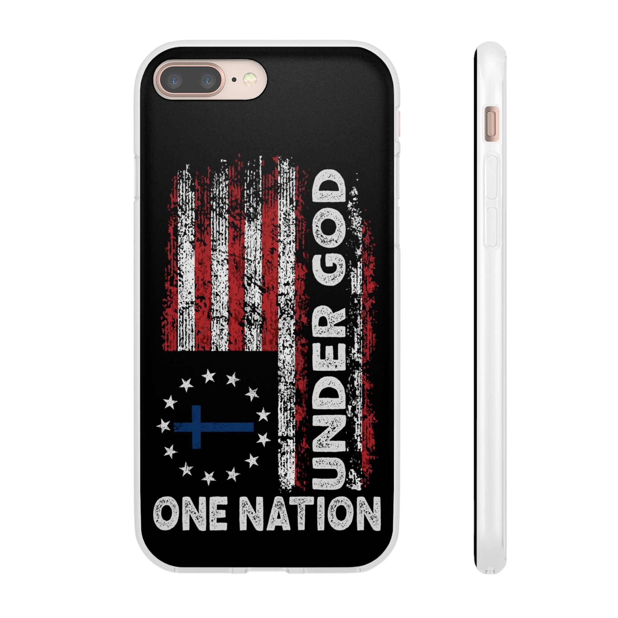 One Nation Under God American Flag - Flexi Case Apple iPhone Case