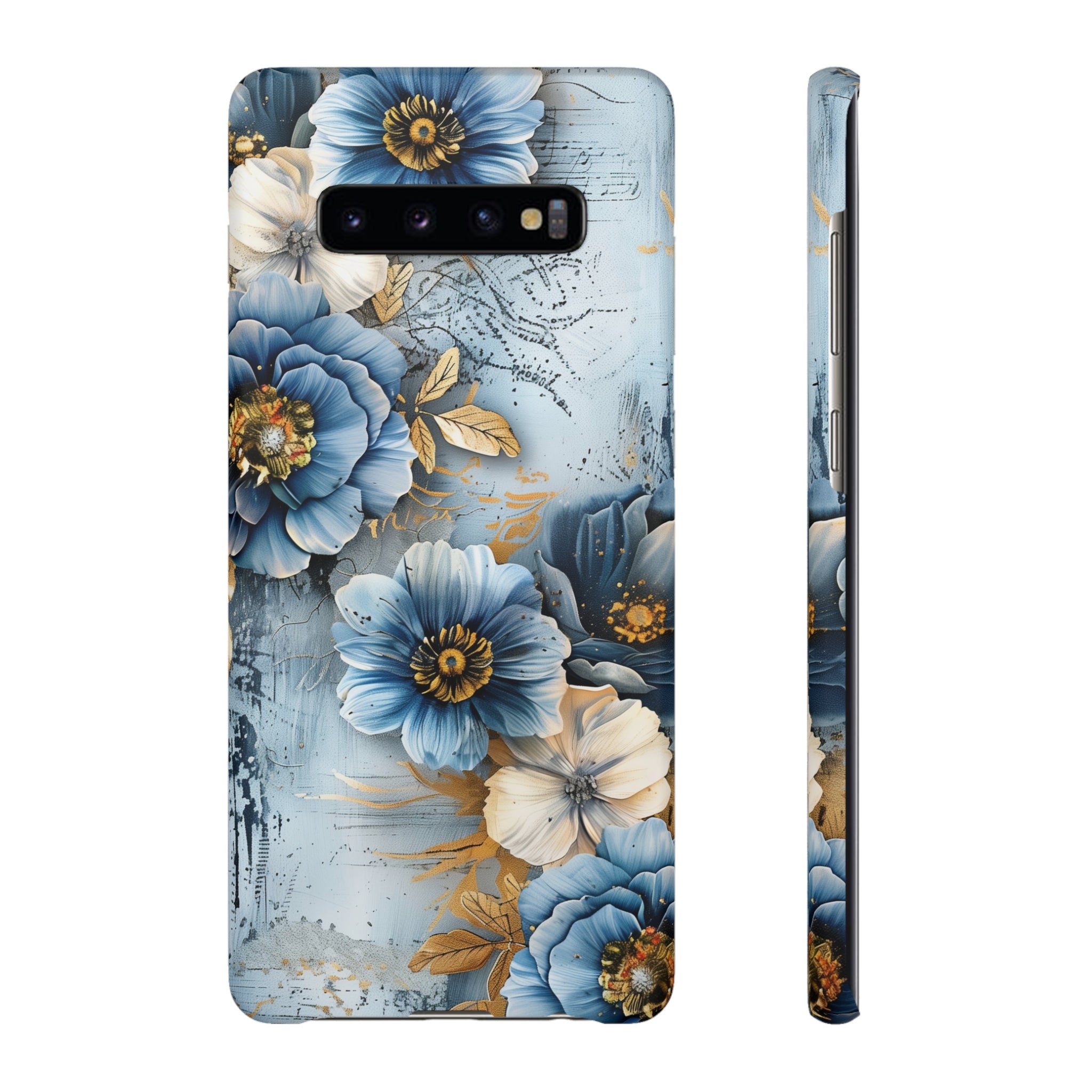 Blue & Gold Floral Snap Case - Samsung Galaxy Case