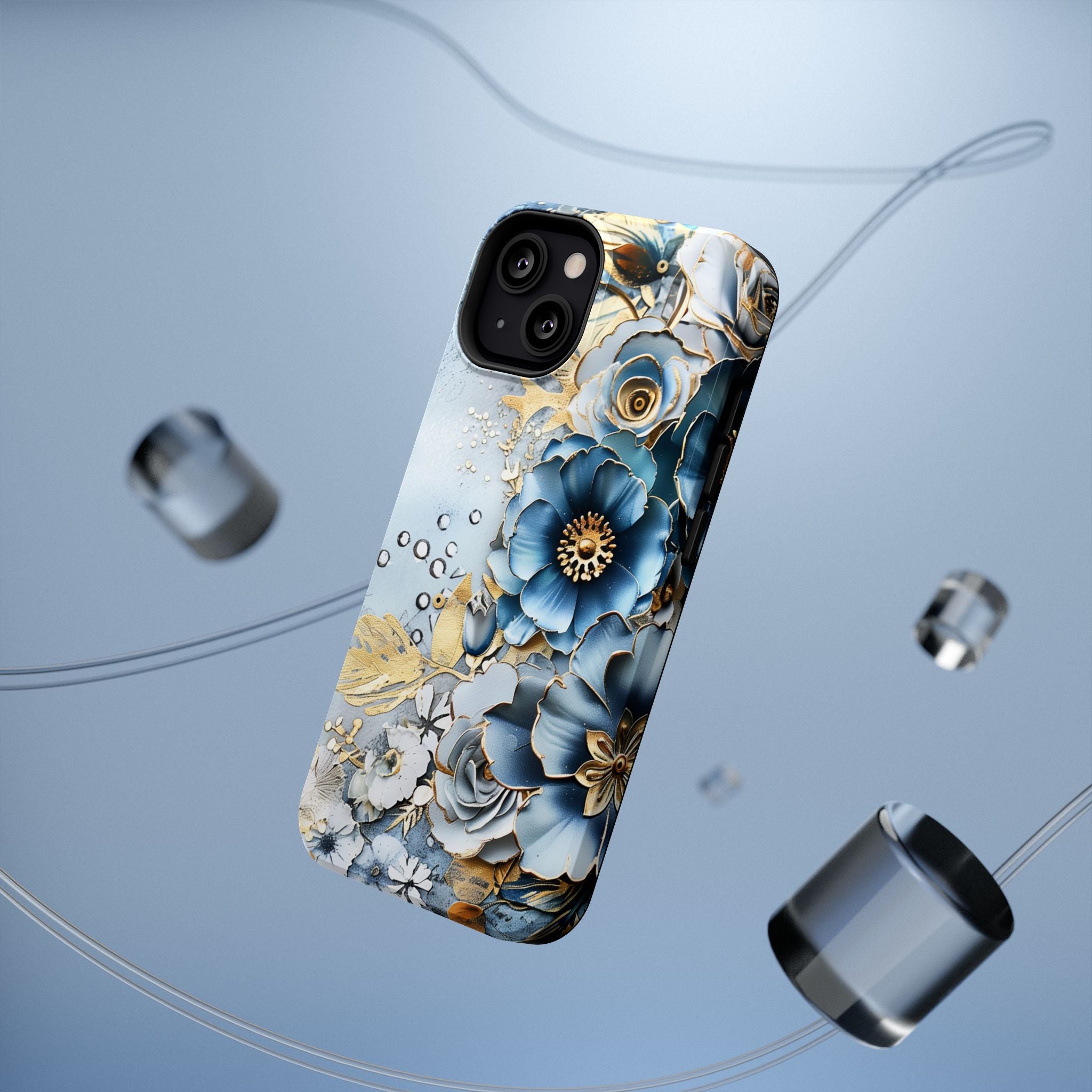 Blooming Blue Floral Bouquet - Impact Guard Apple iPhone Case