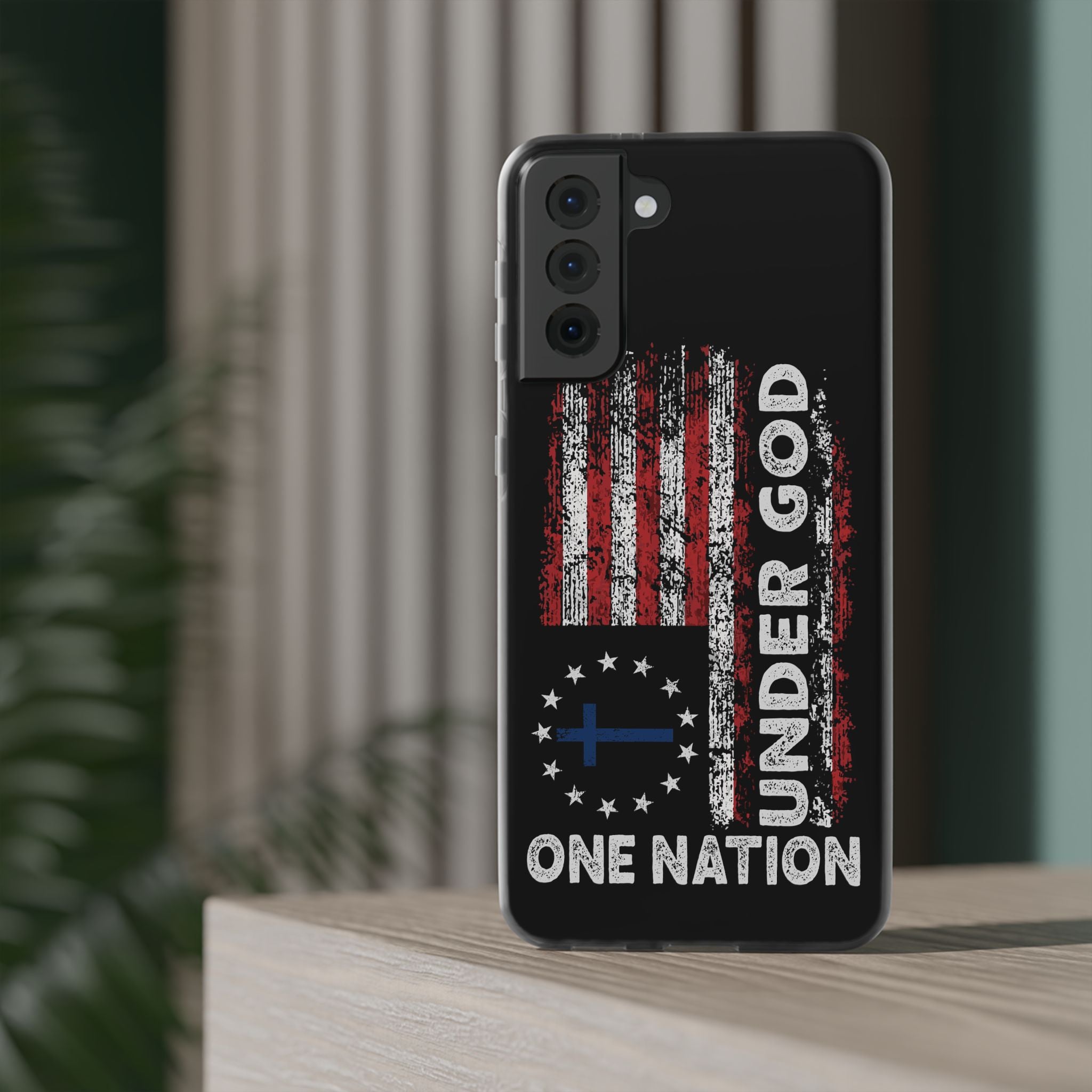 One Nation Under God American Flag - Flexi Case Samsung Galaxy Case