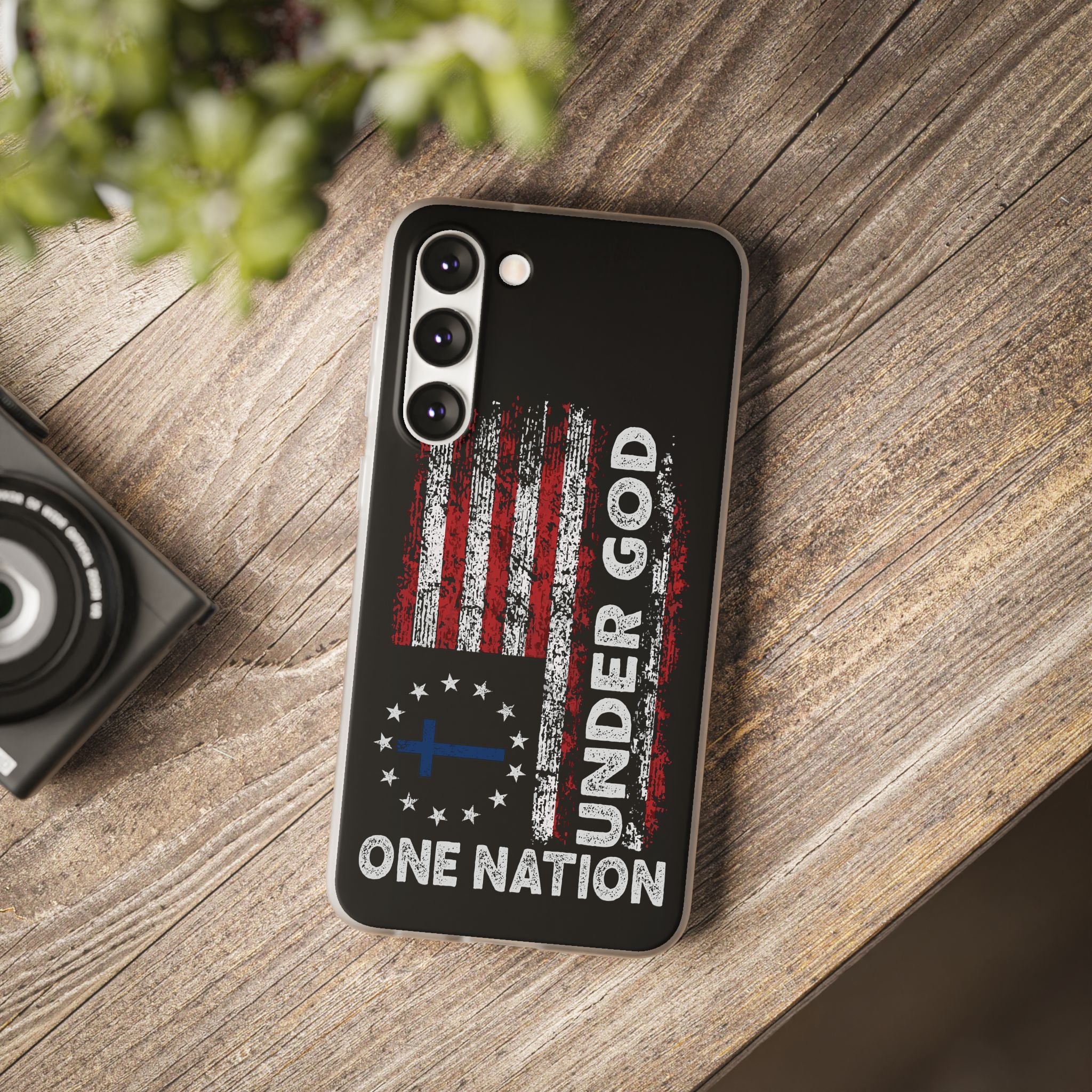 One Nation Under God American Flag - Flexi Case Samsung Galaxy Case