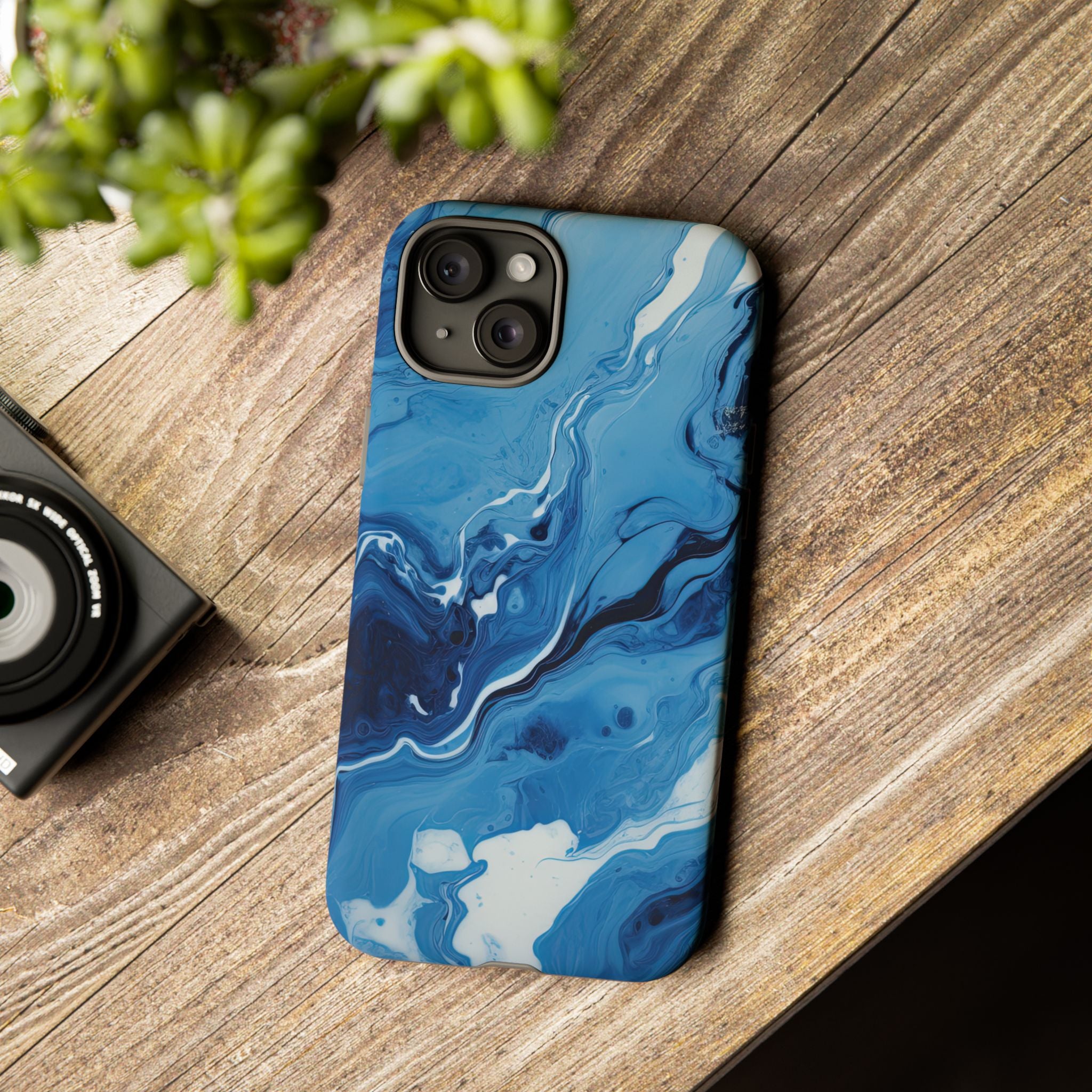 Blue Ocean Wave Marble - Tough Guard Apple iPhone Case