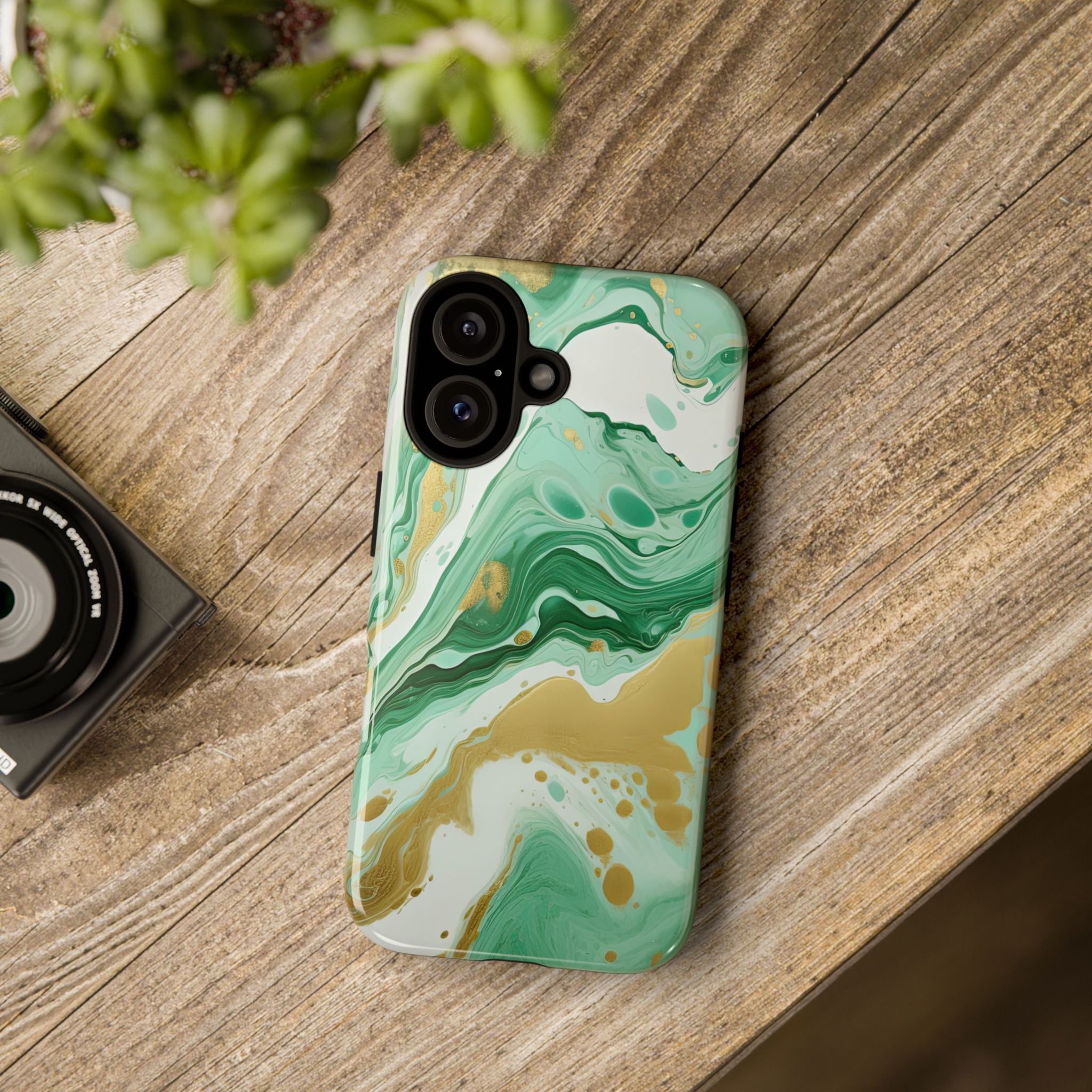 Emerald Gold Marble - Tough Guard Apple iPhone Case