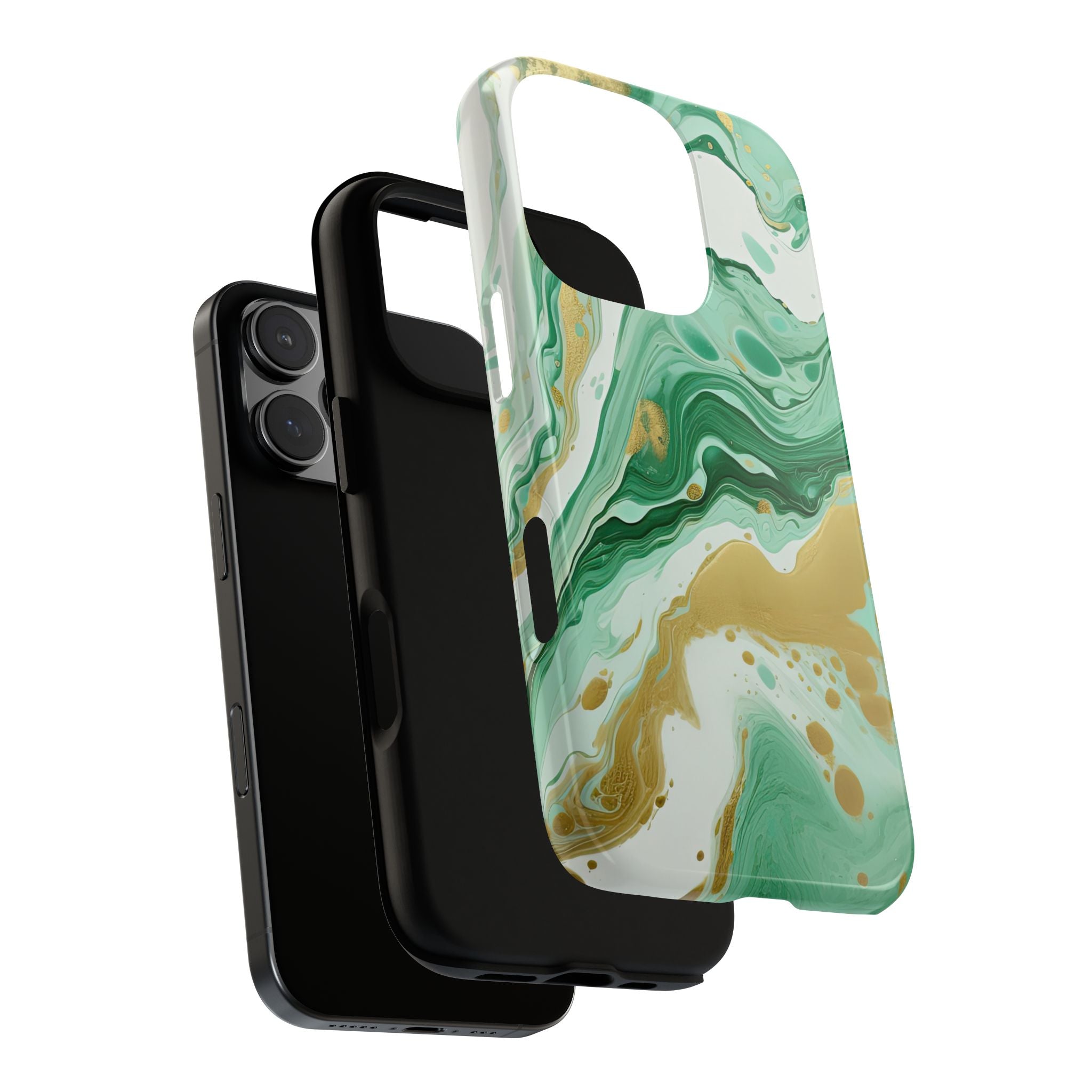 Emerald Gold Marble - Tough Guard Apple iPhone Case