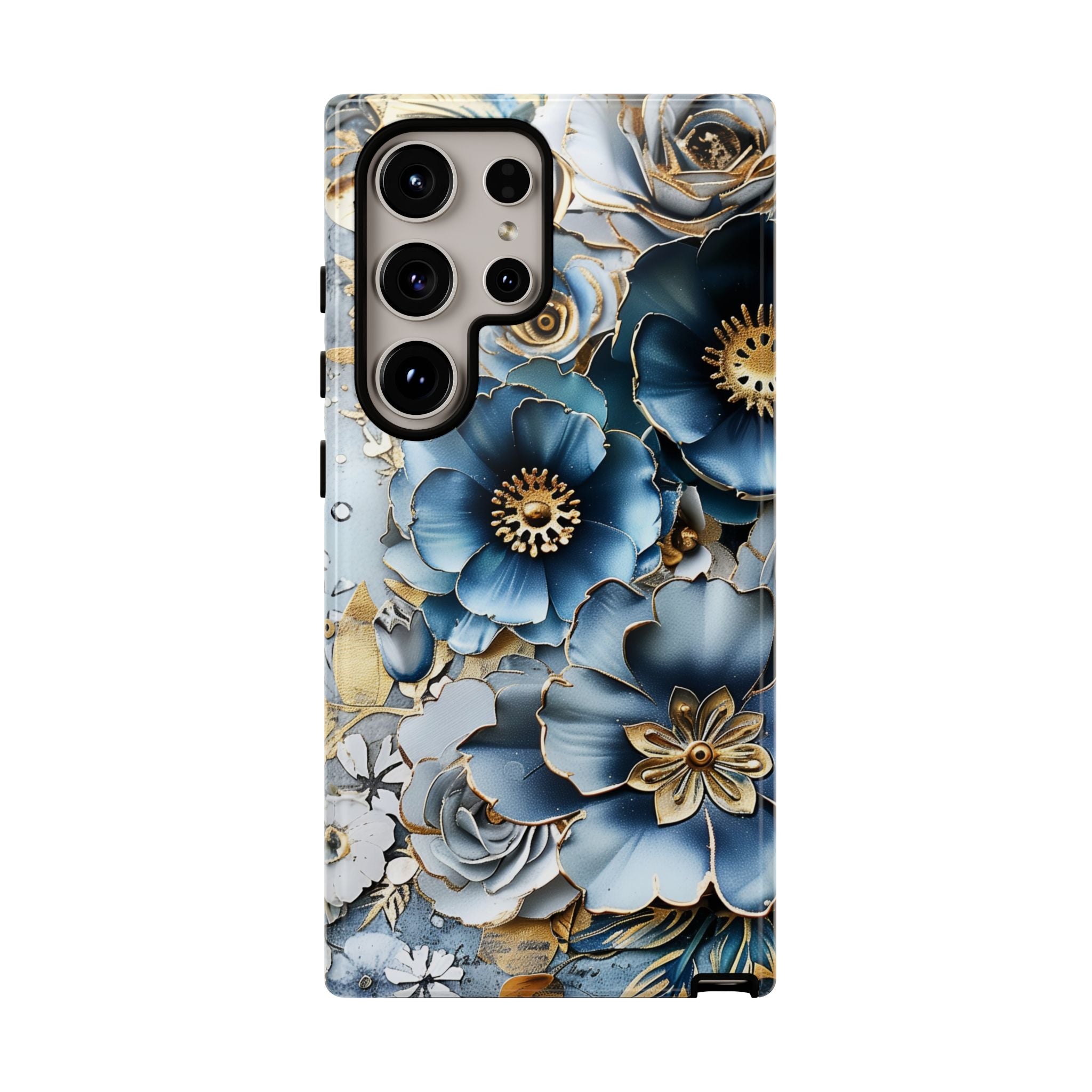 Blue Blooming Flowers - Tough Guard Samsung Galaxy Case