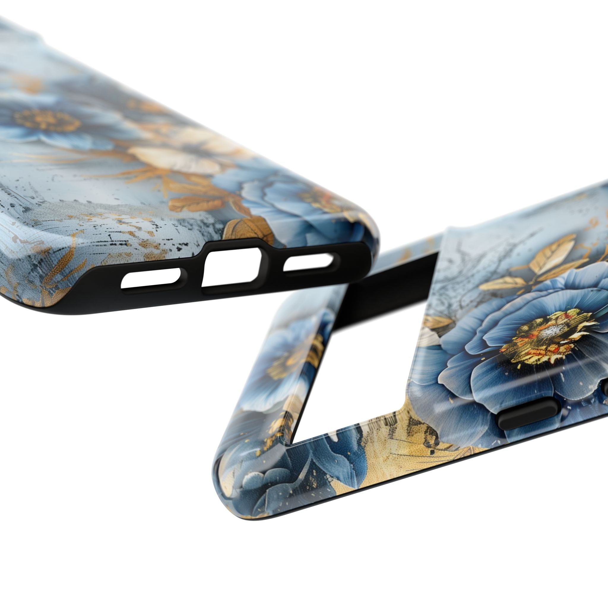Blue & Gold Floral - Tough Guard Google Pixel Case