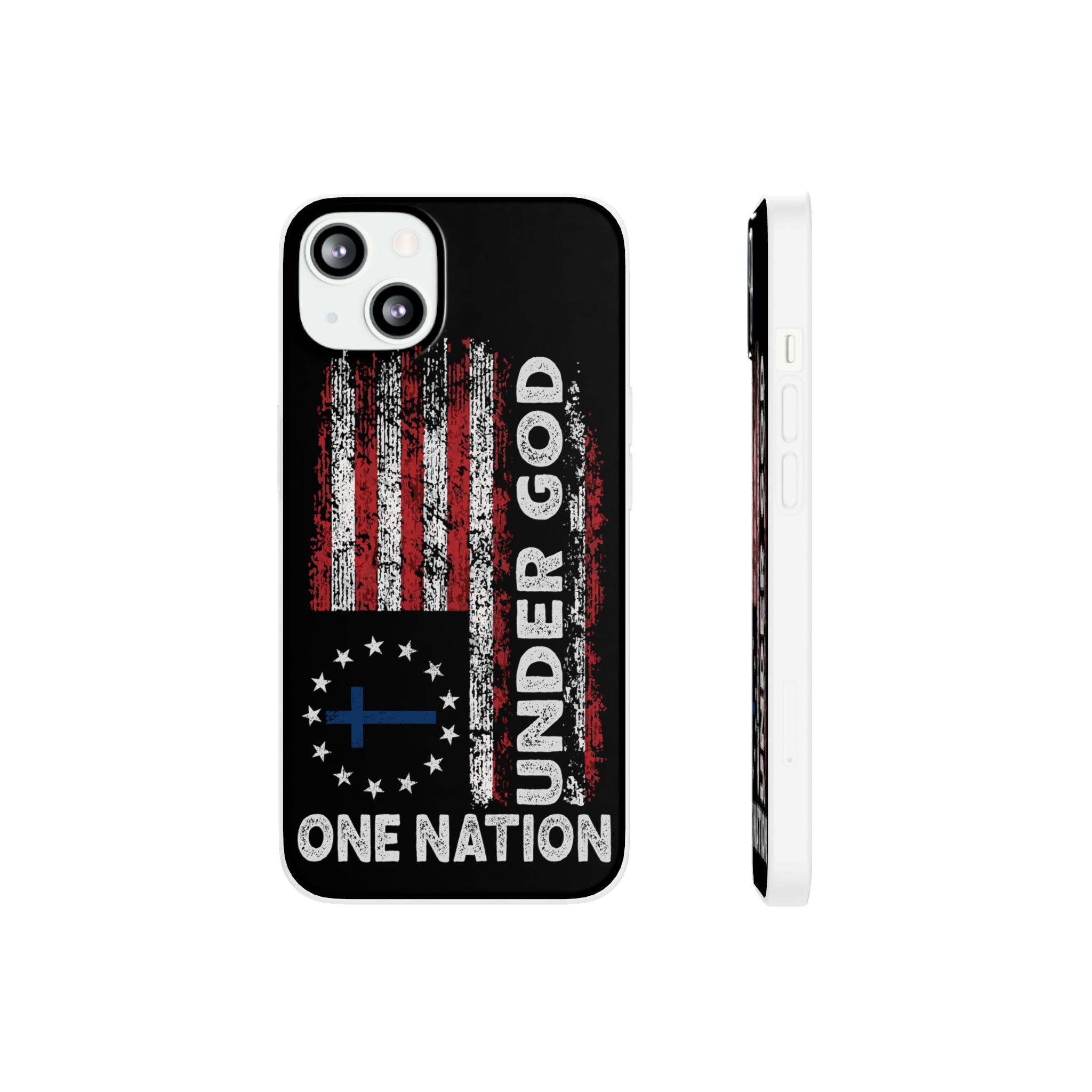 One Nation Under God American Flag - Flexi Case Apple iPhone Case