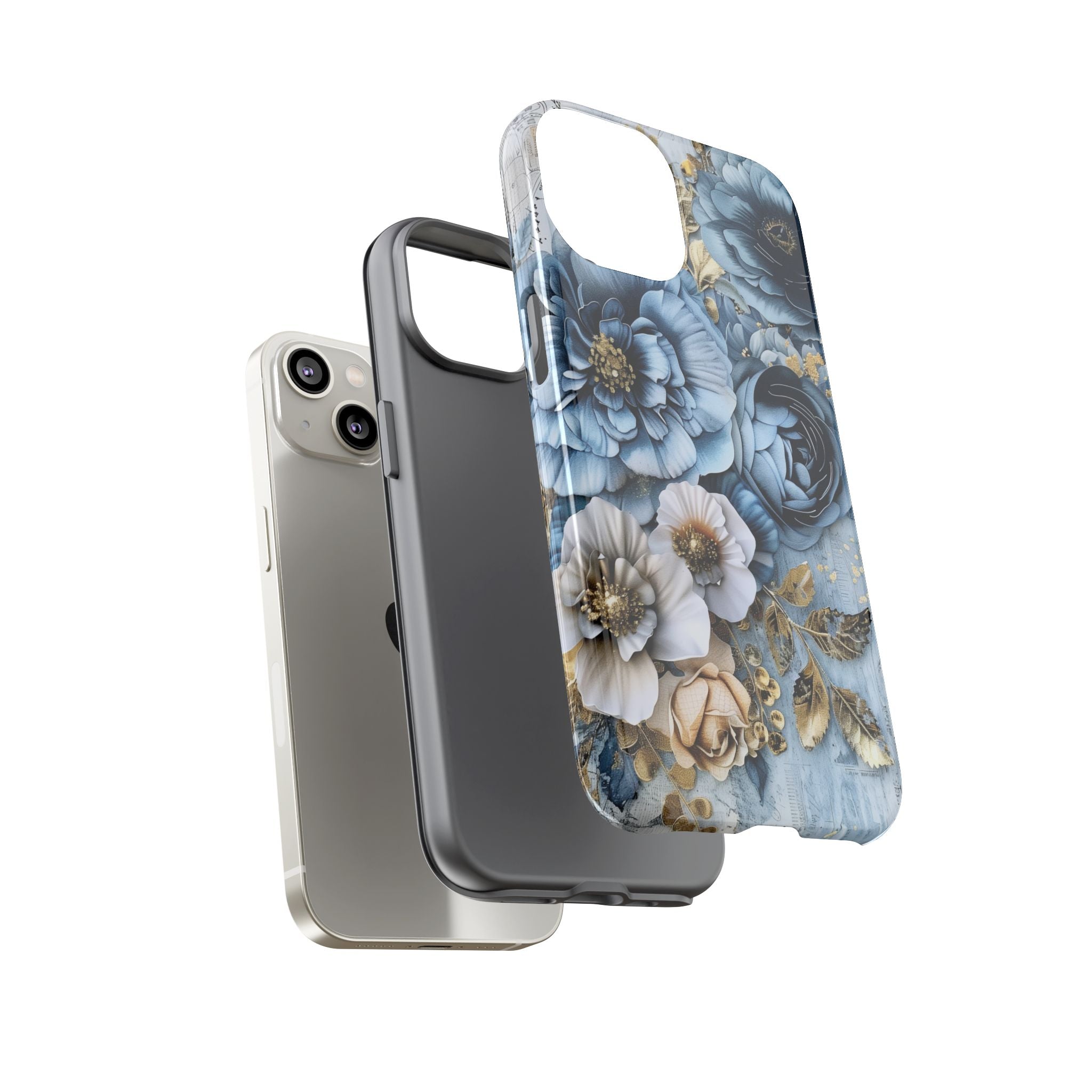 Blooming Blue Floral Bouquet - Tough Guard Apple iPhone Case