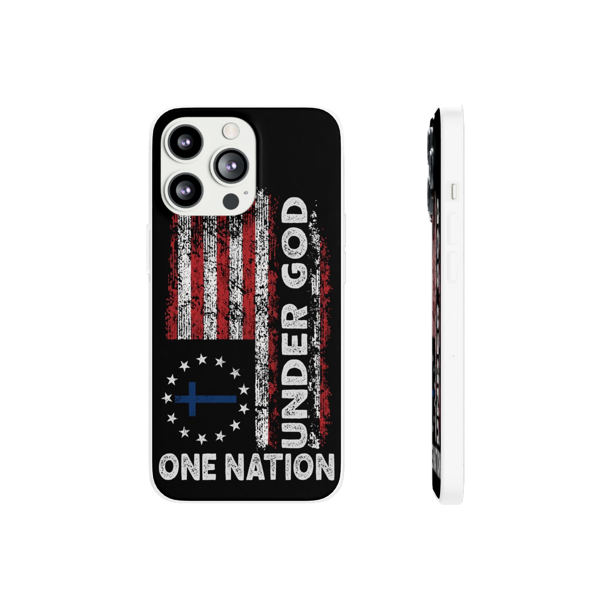 One Nation Under God American Flag - Flexi Case Apple iPhone Case