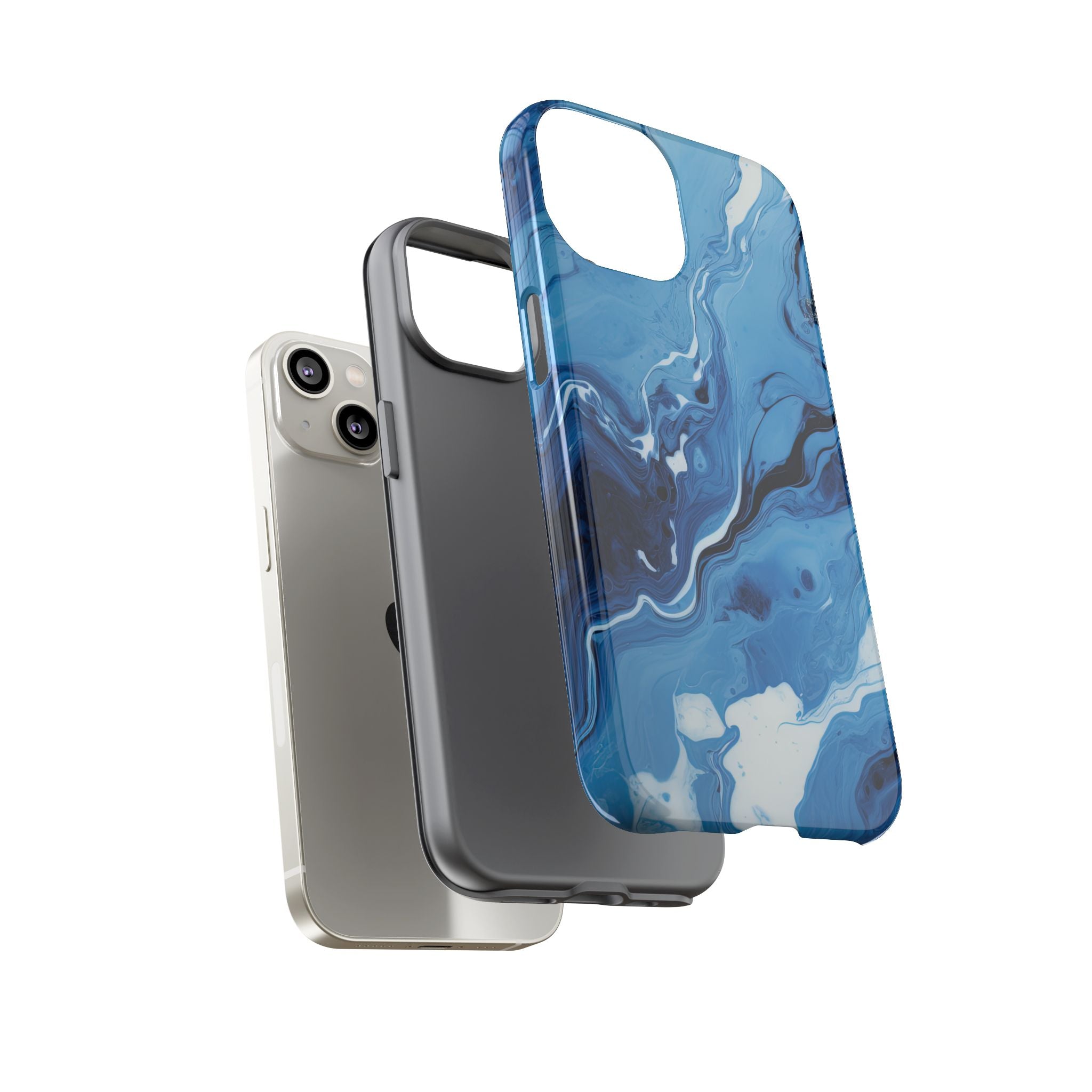 Blue Ocean Wave Marble - Tough Guard Apple iPhone Case