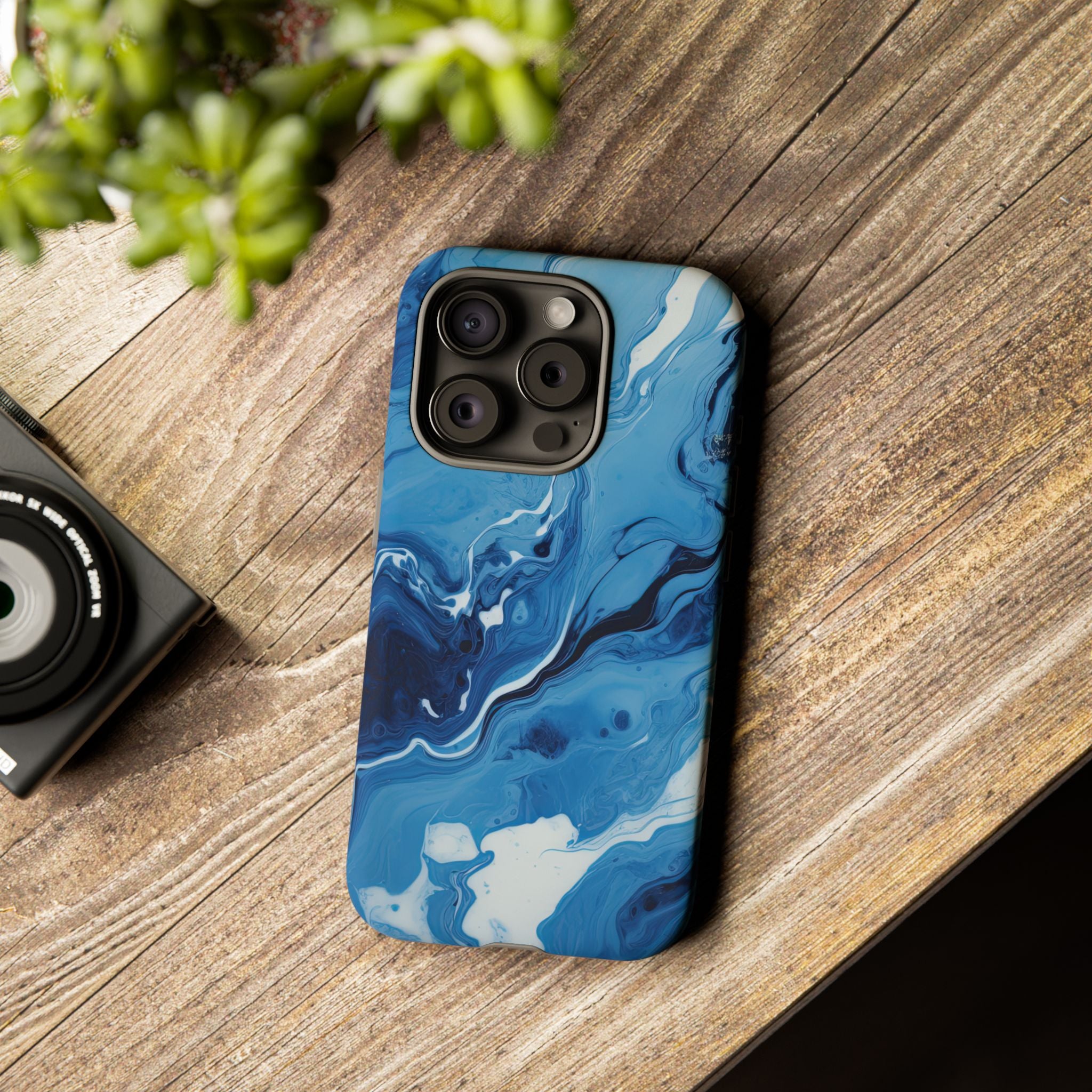 Blue Ocean Wave Marble - Tough Guard Apple iPhone Case
