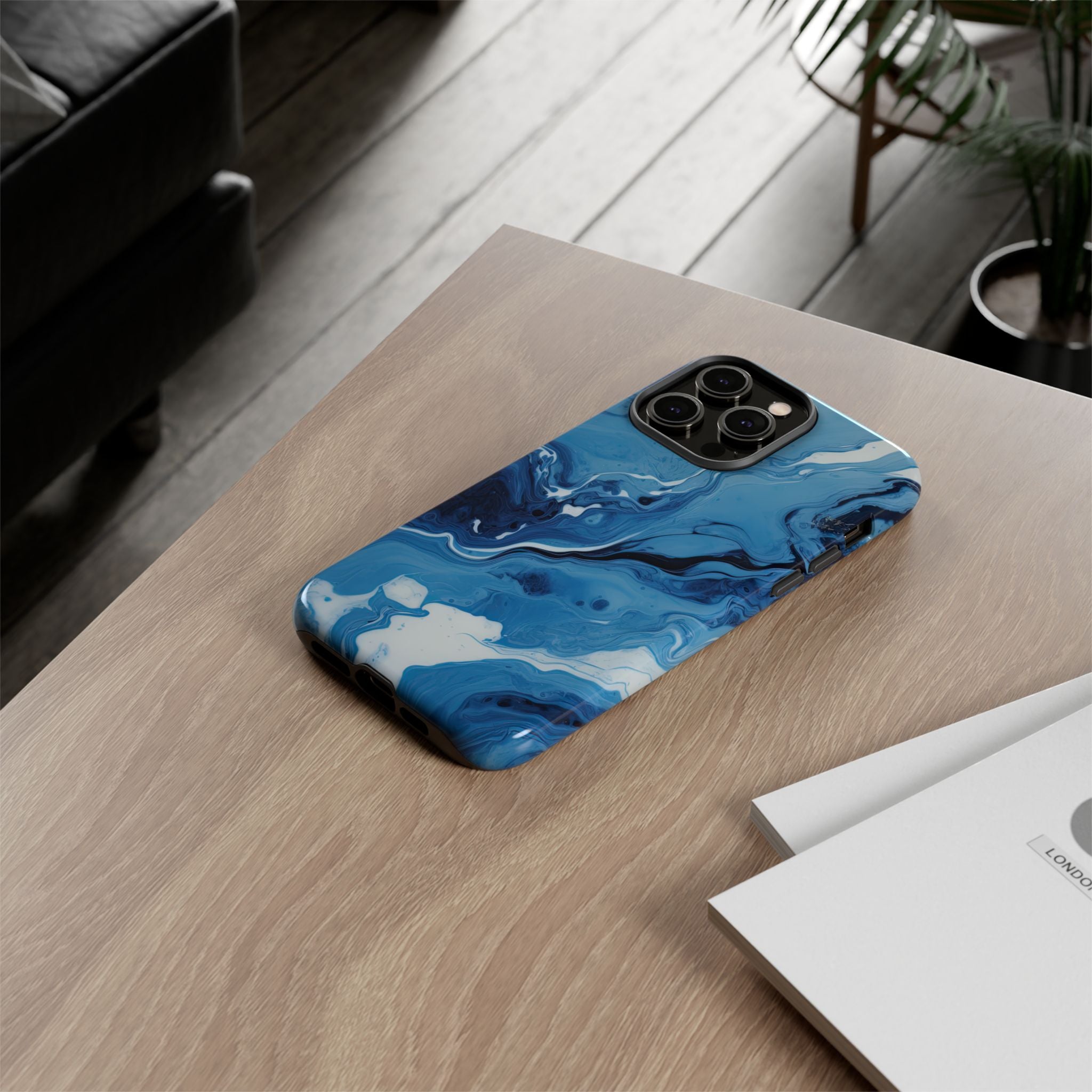 Blue Ocean Wave Marble - Tough Guard Apple iPhone Case