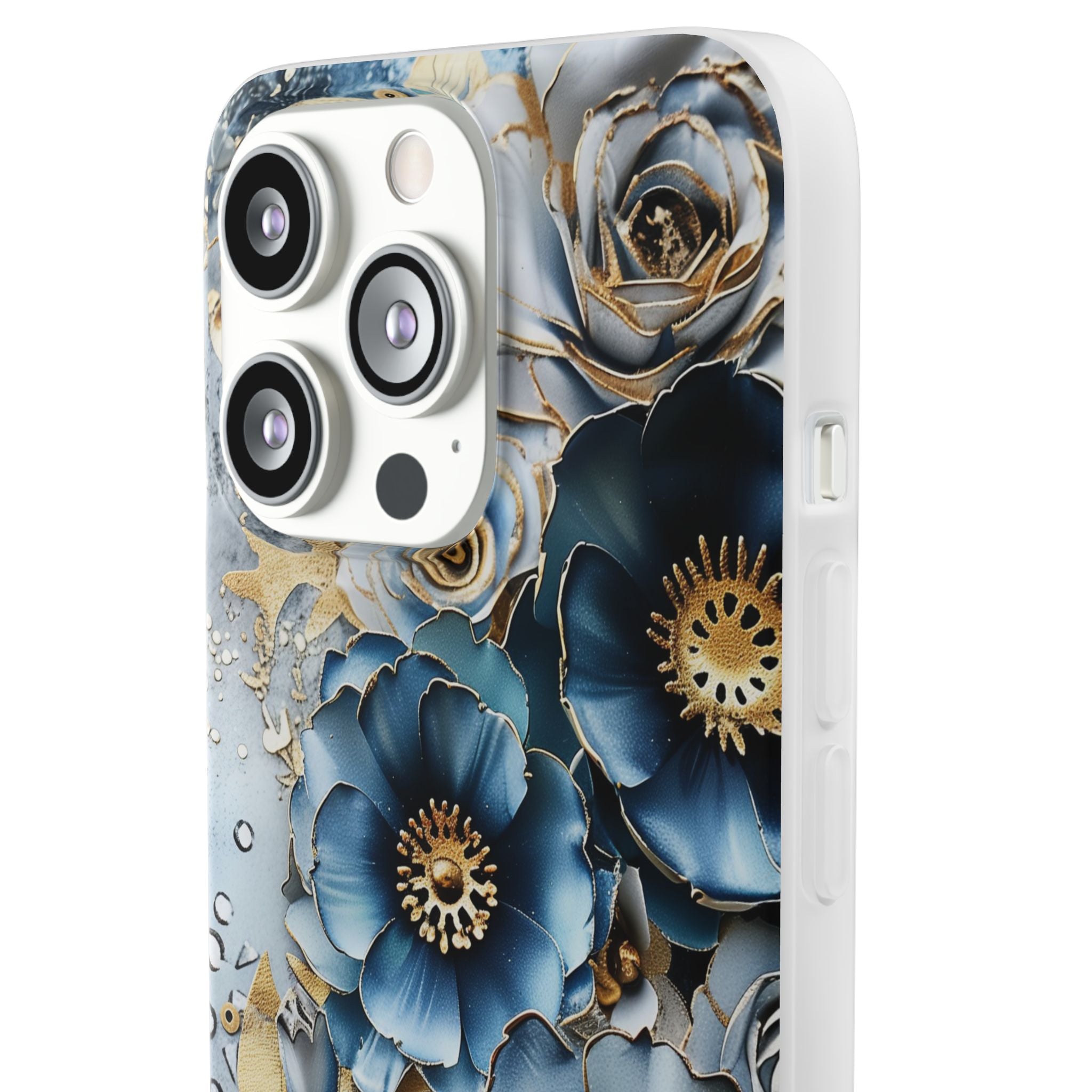 Blue Blooming Flowers Flexi Case - Apple iPhone Case