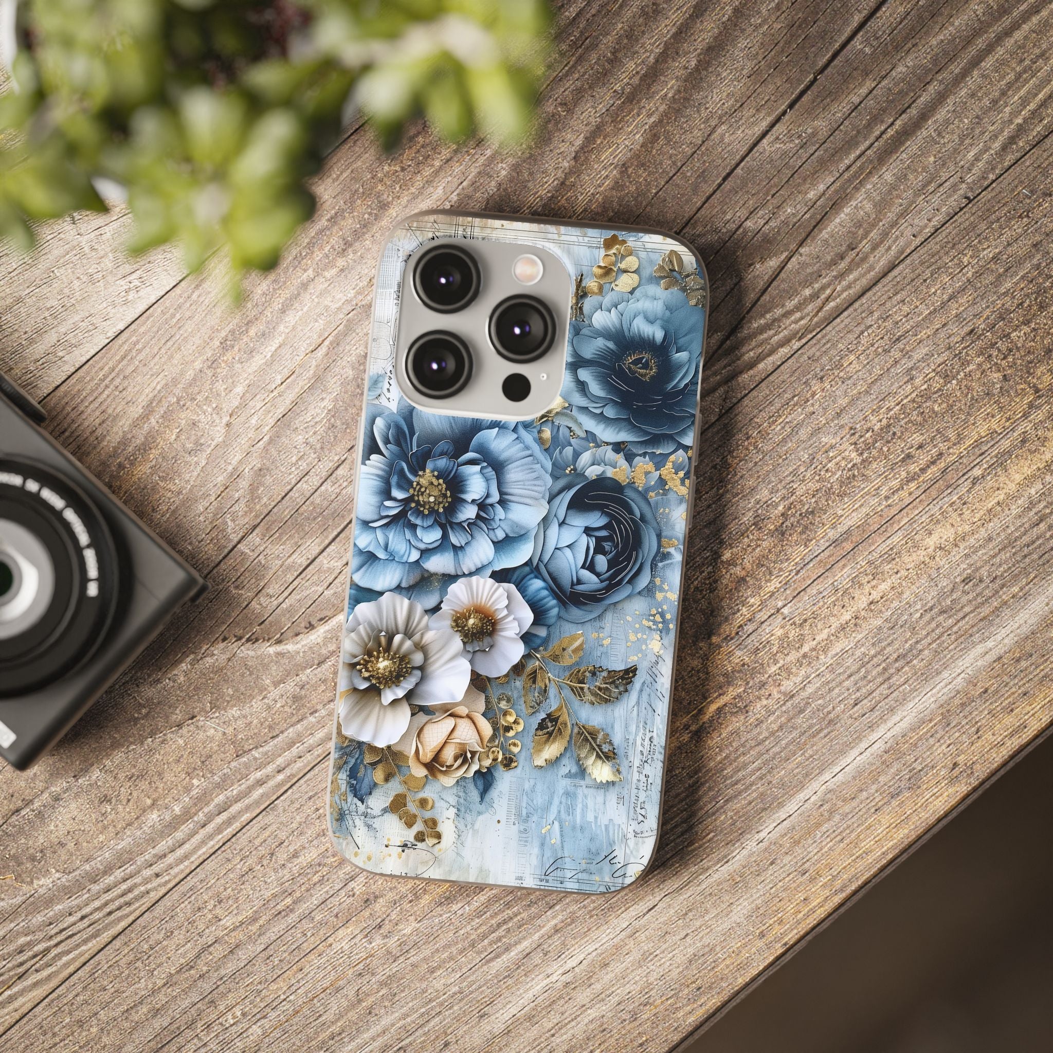 Blooming Blue Floral Bouquet Flexi Case - Apple iPhone Case
