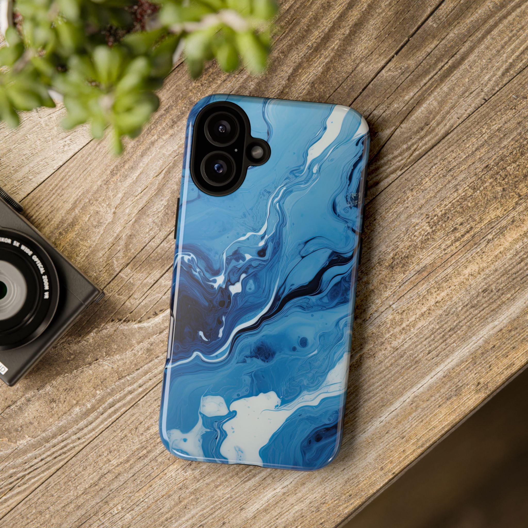 Blue Ocean Wave Marble - Tough Guard Apple iPhone Case