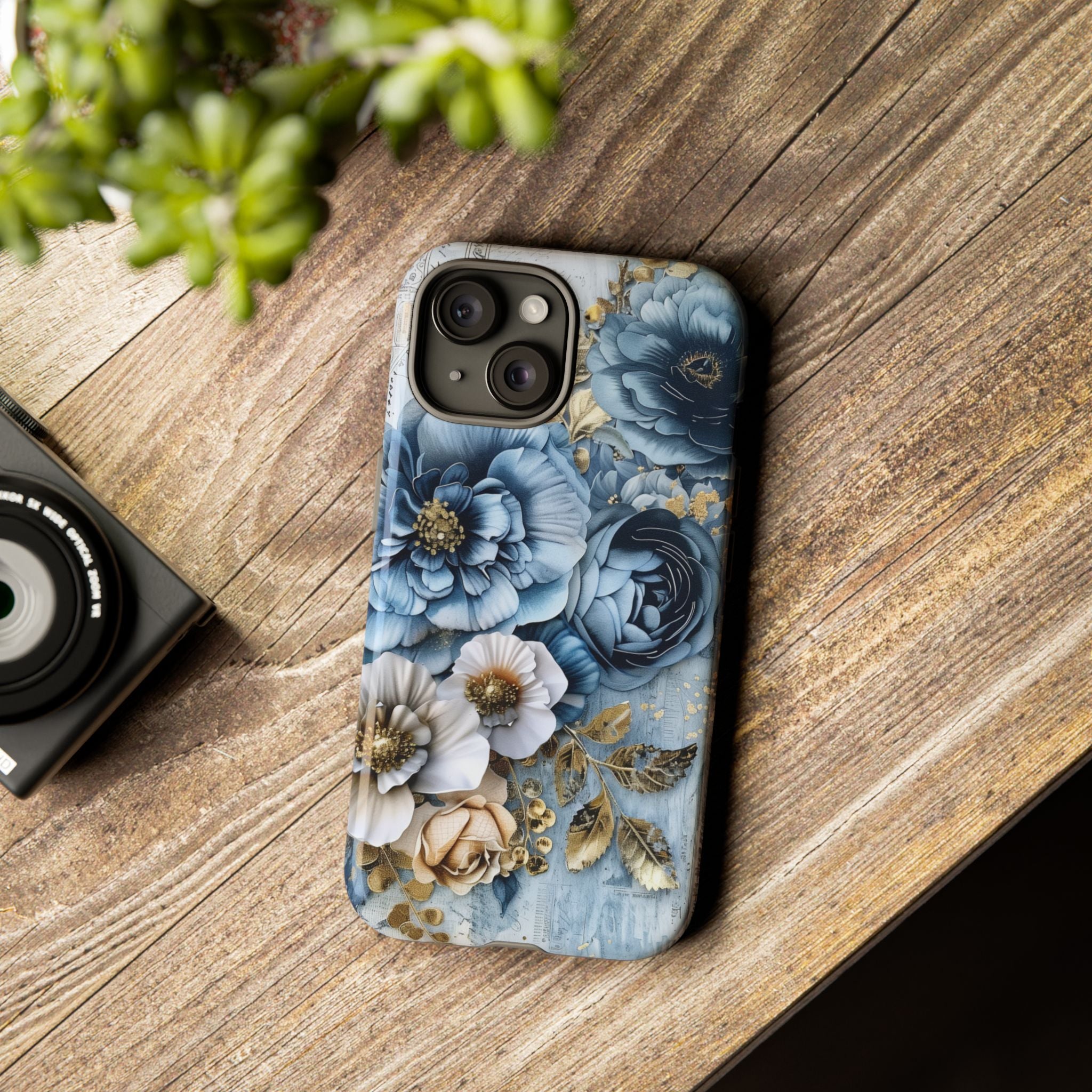 Blooming Blue Floral Bouquet - Tough Guard Apple iPhone Case
