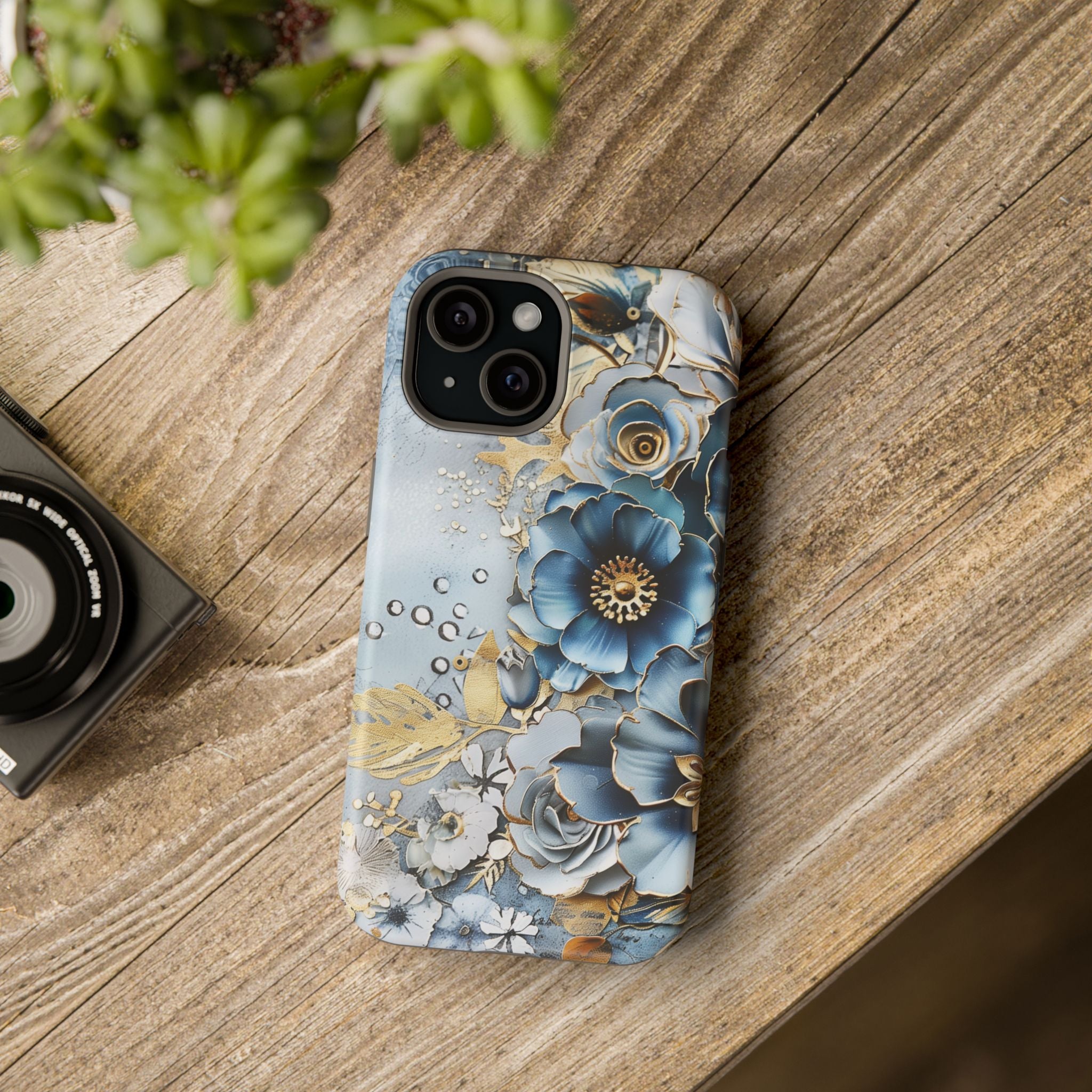 Blooming Blue Floral Bouquet - Impact Guard Apple iPhone Case