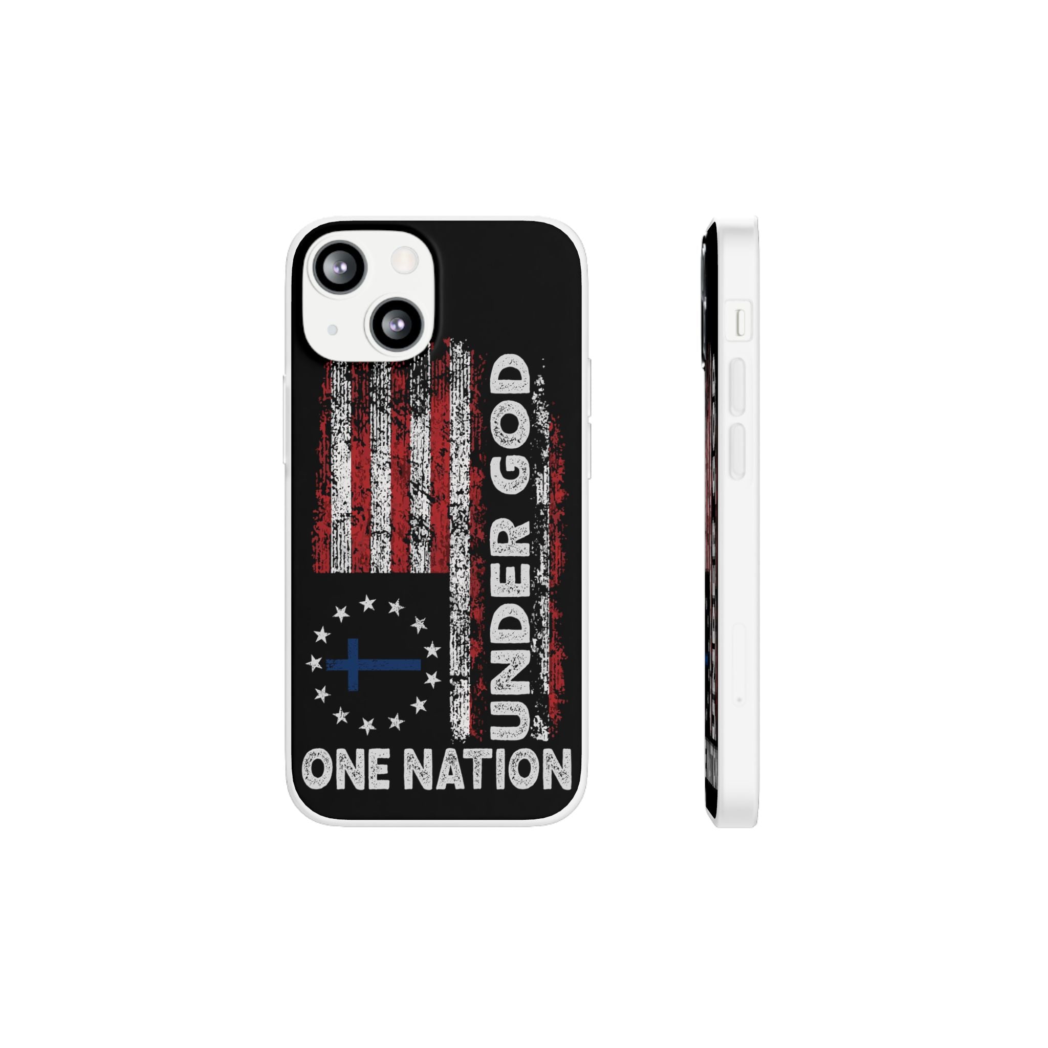 One Nation Under God American Flag - Flexi Case Apple iPhone Case