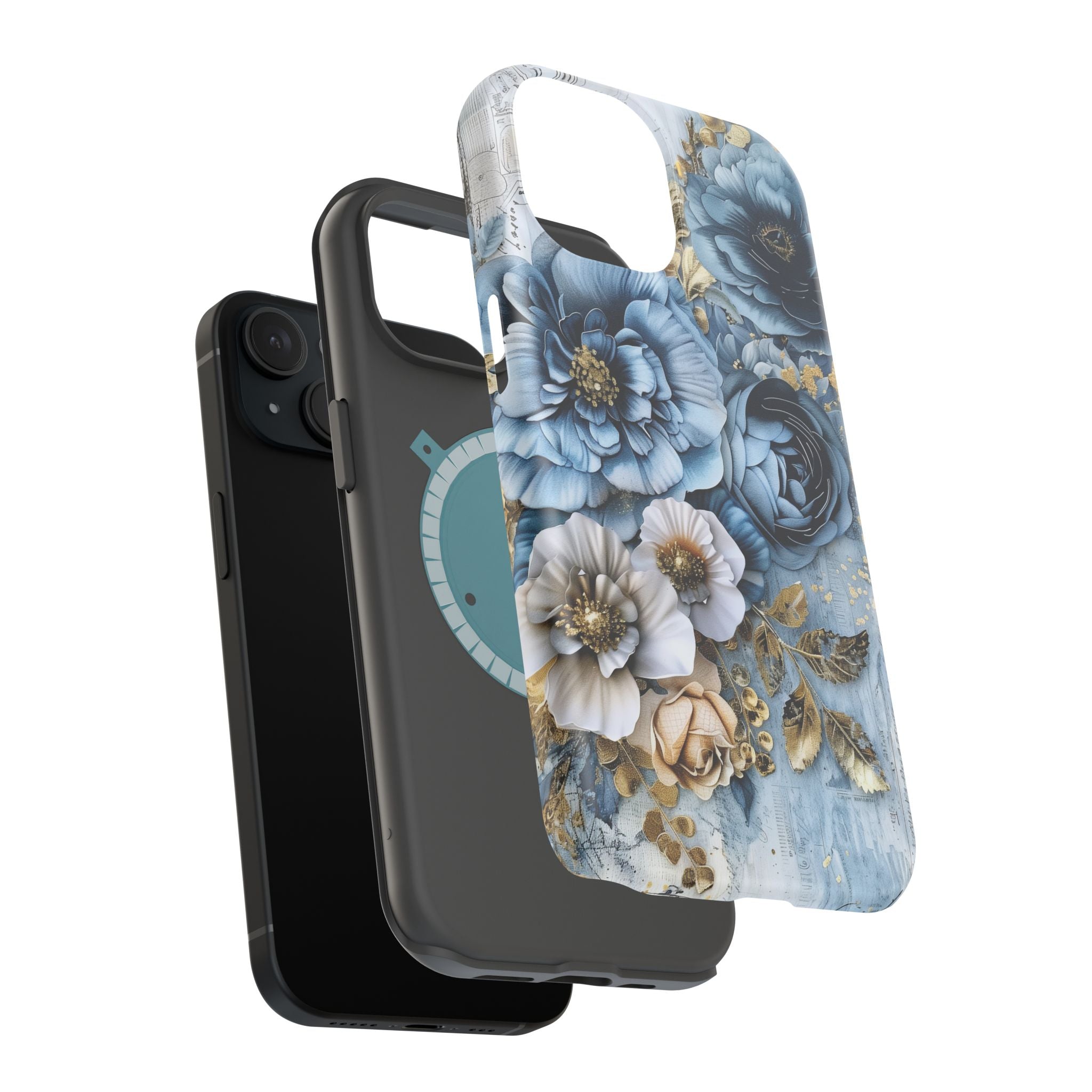 Blooming Blue Floral Bouquet - Impact Guard Apple iPhone Case