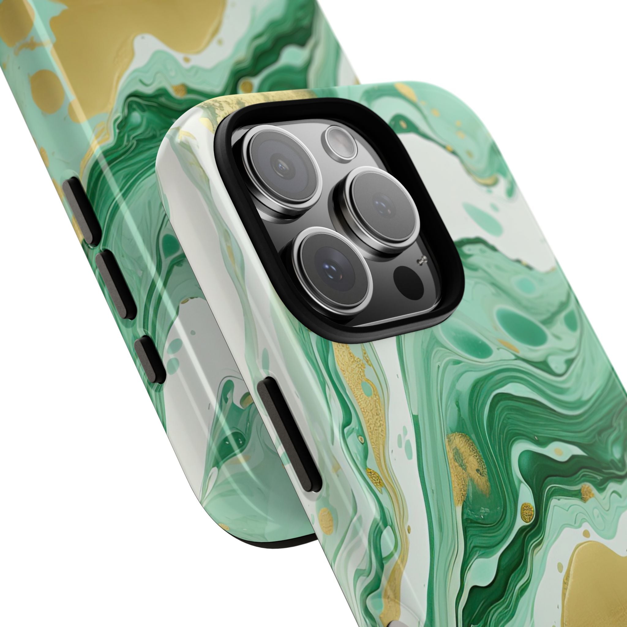 Emerald Gold Marble - Tough Guard Apple iPhone Case