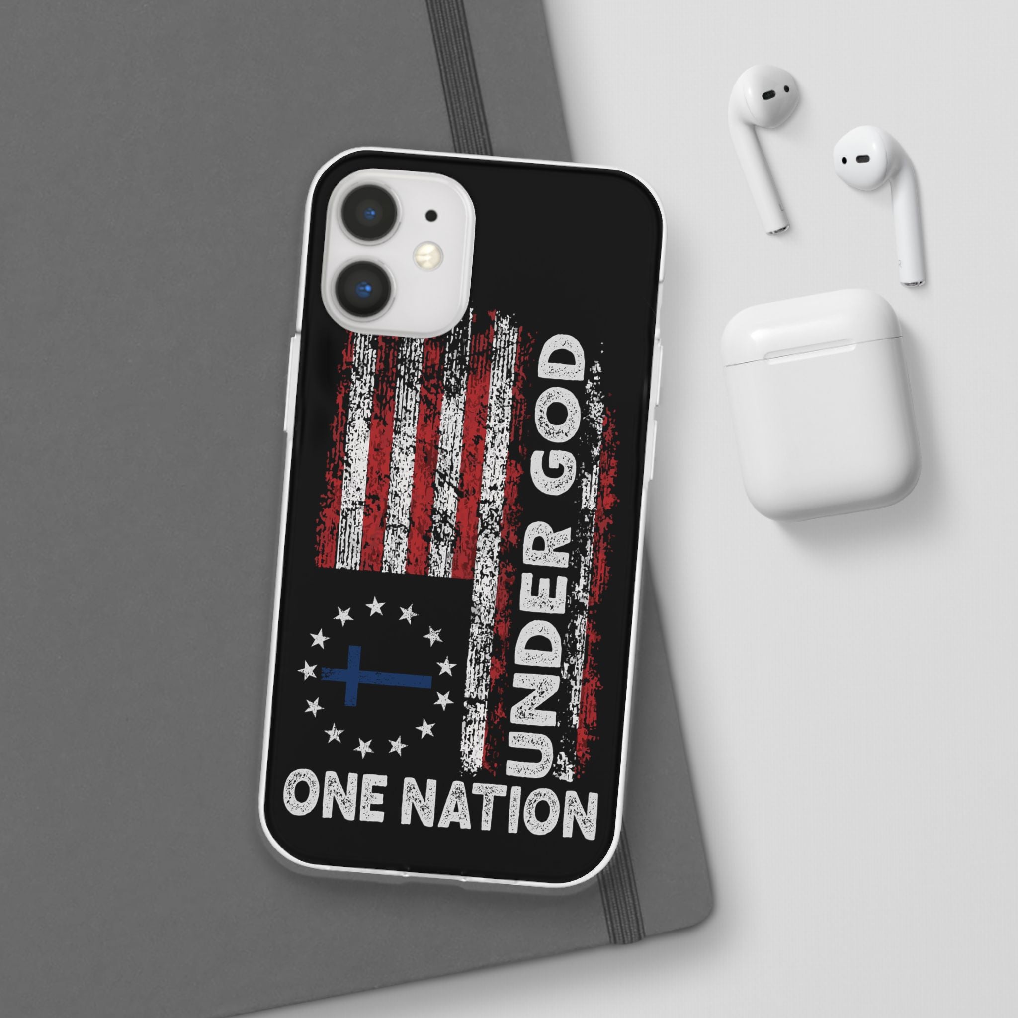 One Nation Under God American Flag - Flexi Case Apple iPhone Case