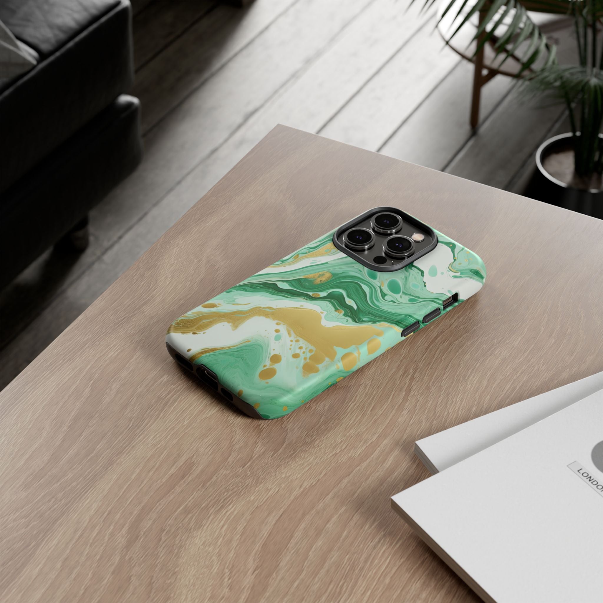 Emerald Gold Marble - Tough Guard Apple iPhone Case