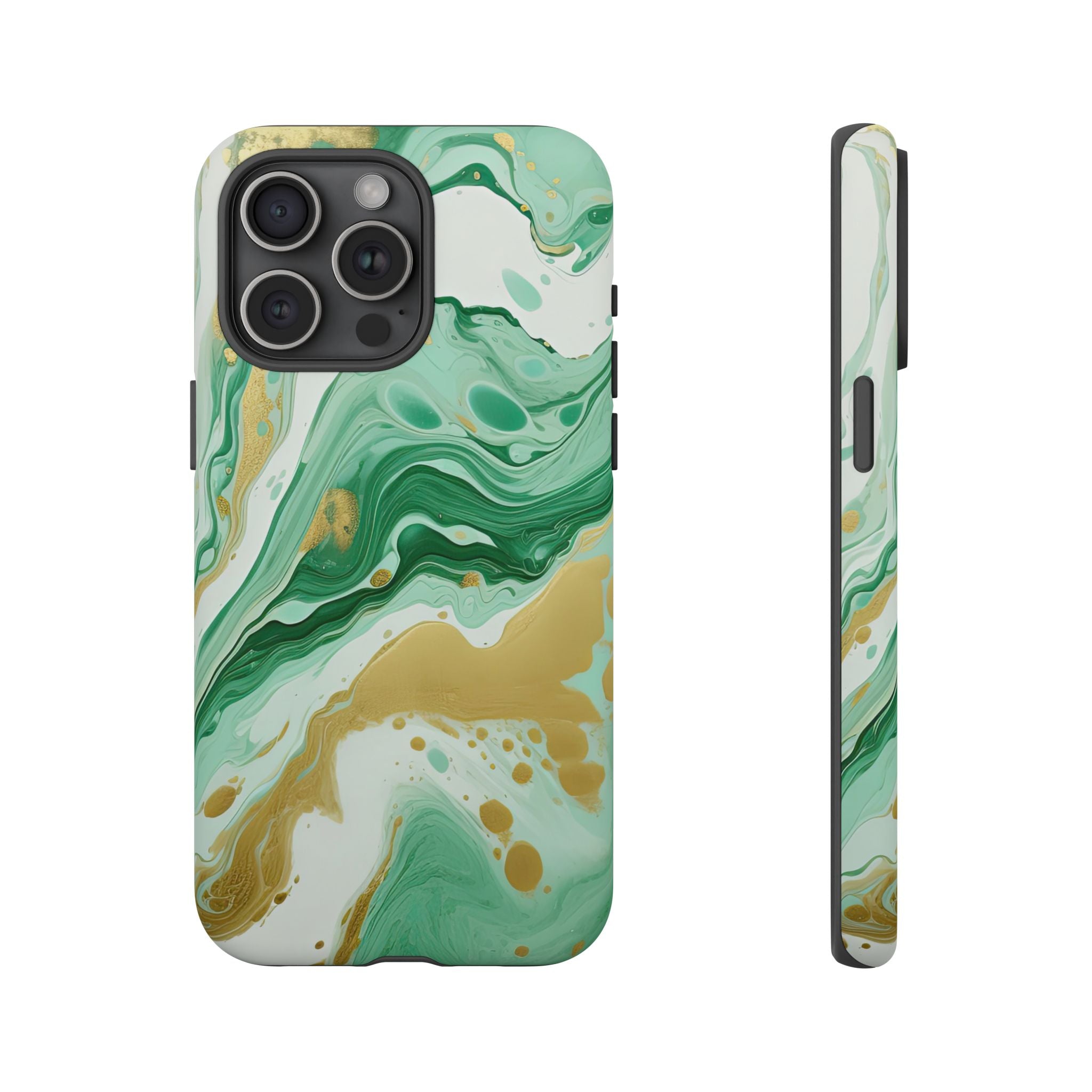 Emerald Gold Marble - Tough Guard Apple iPhone Case