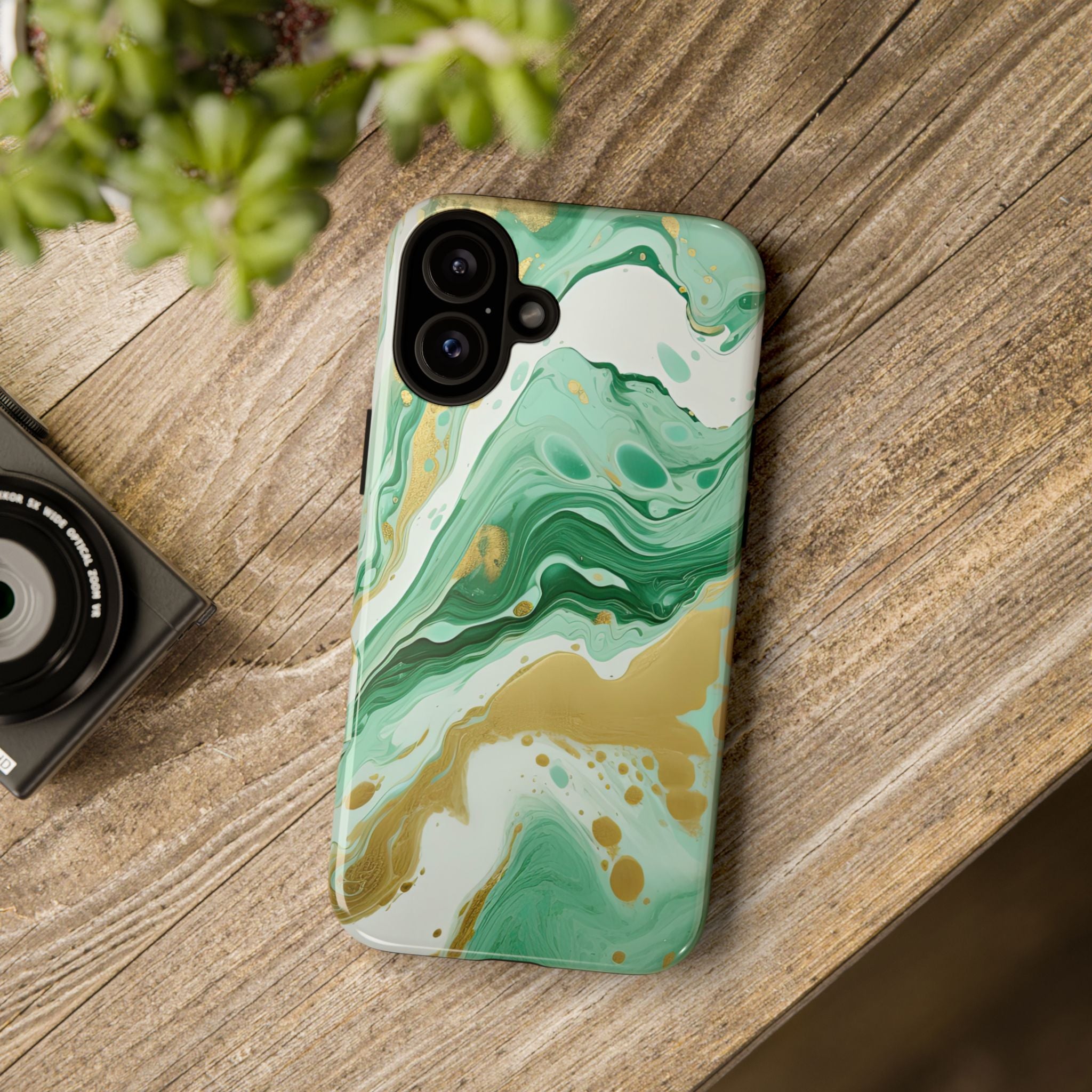 Emerald Gold Marble - Tough Guard Apple iPhone Case
